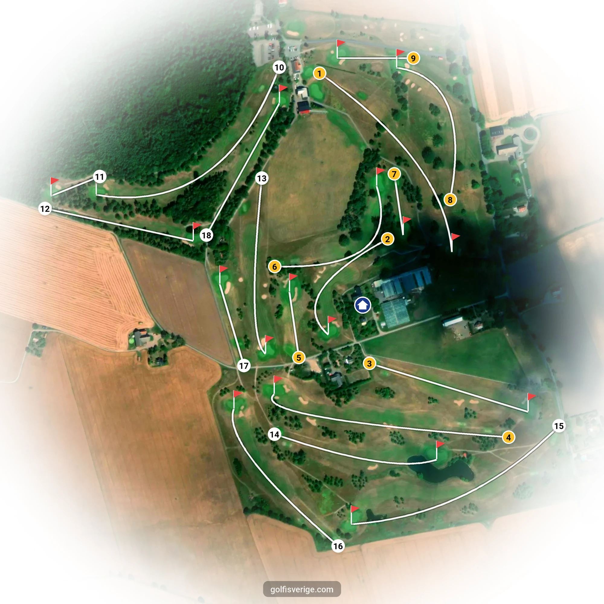 Banguide för Vadstena Golfbana på Vadstena Golfklubb