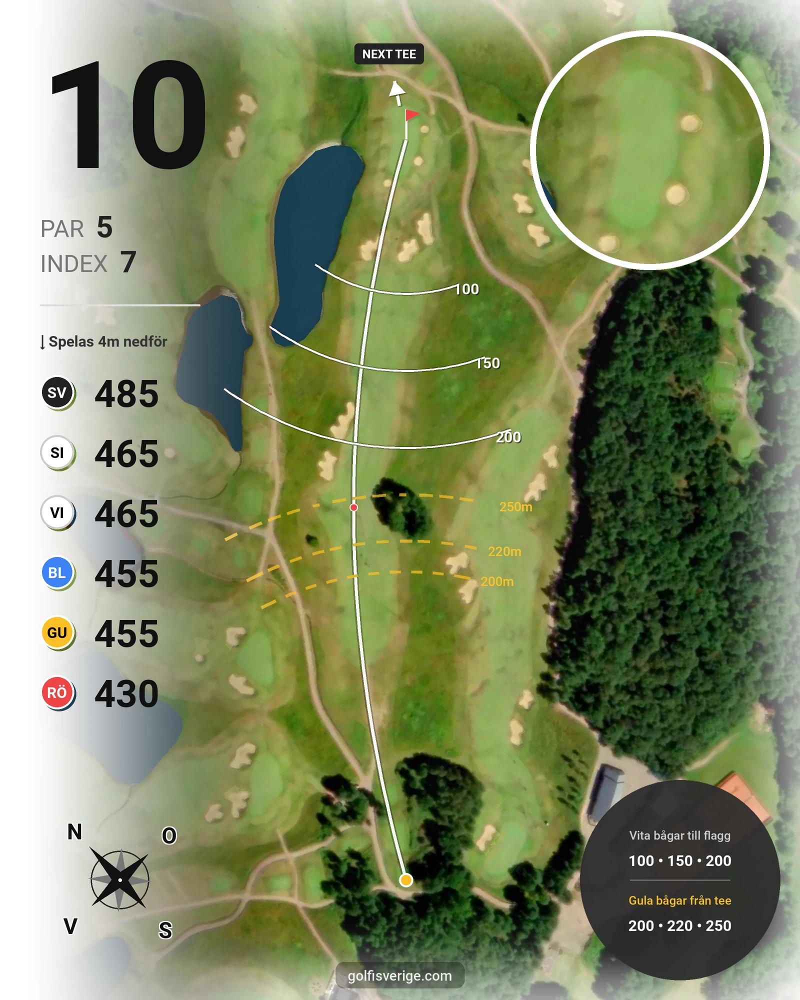 Banguide Vallda G&CC på Vallda Golf & Country Club - Hål 10 karta