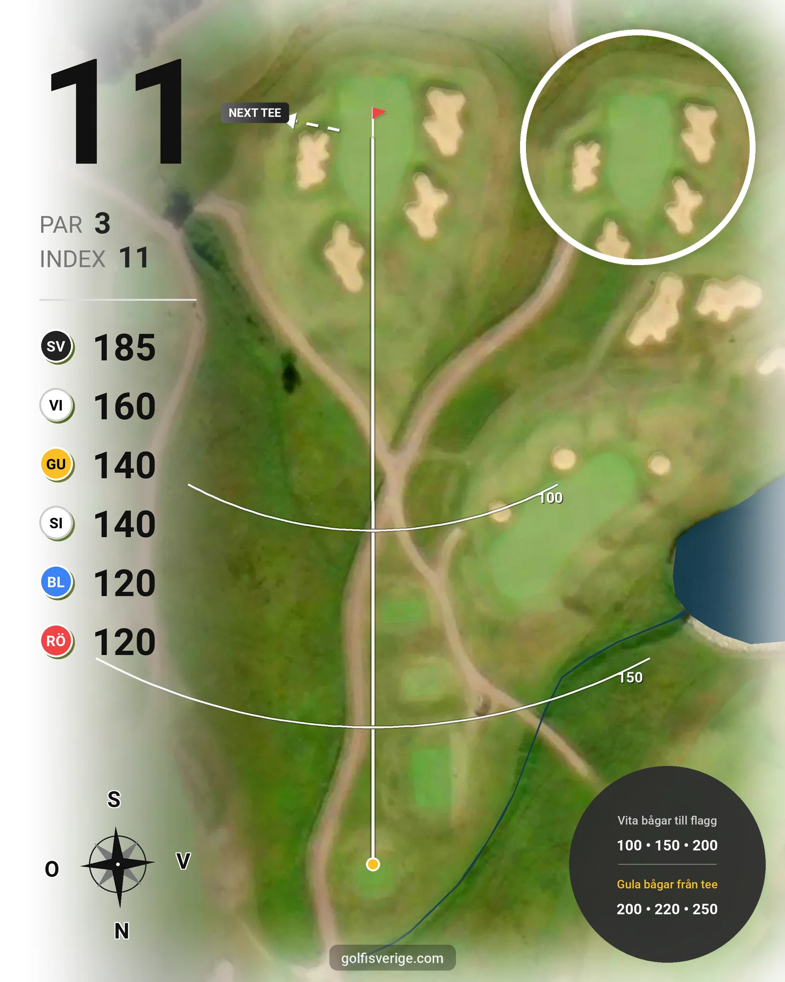 Banguide Vallda G&CC på Vallda Golf & Country Club - Hål 11 karta