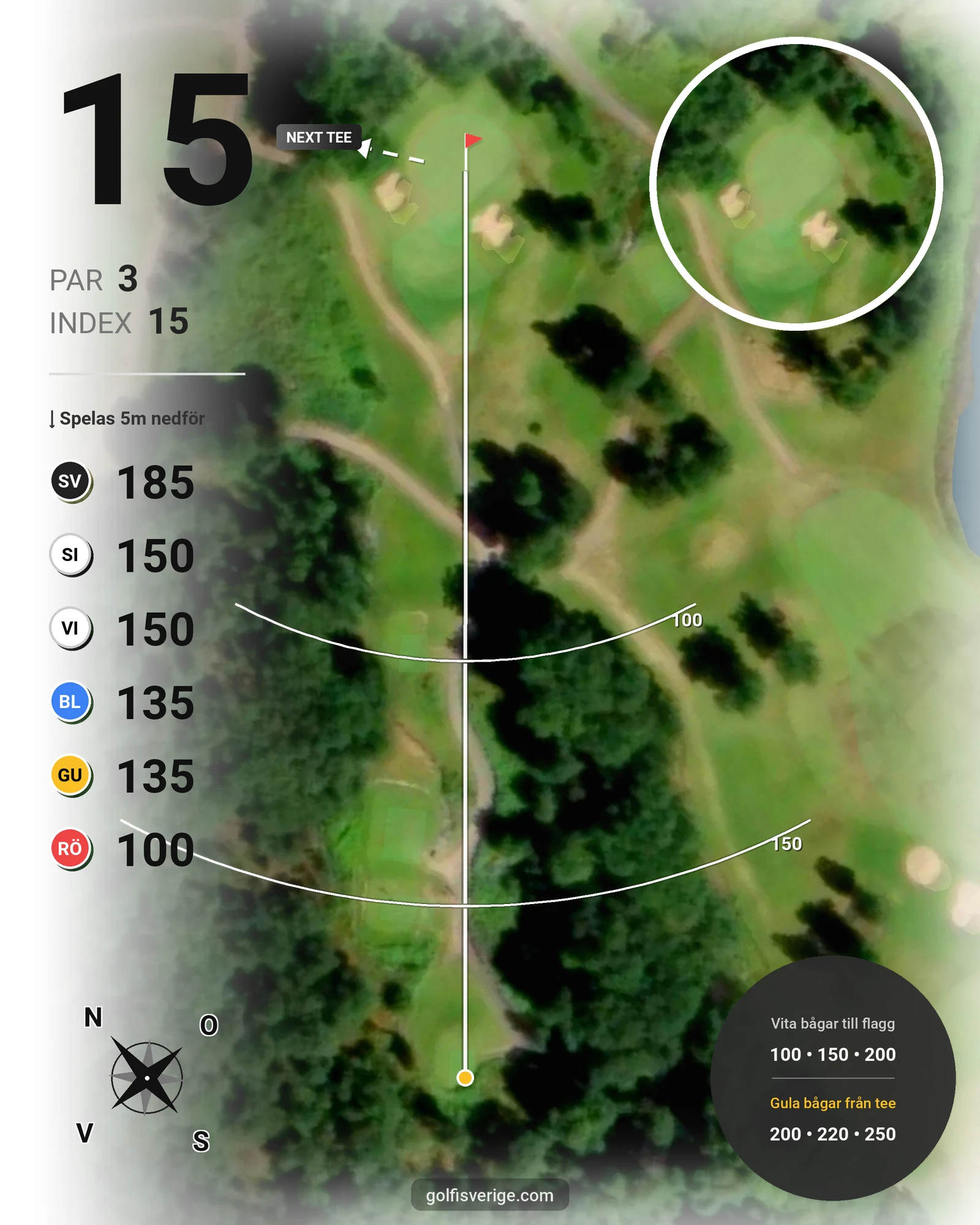 Banguide Vallda G&CC på Vallda Golf & Country Club - Hål 15 karta