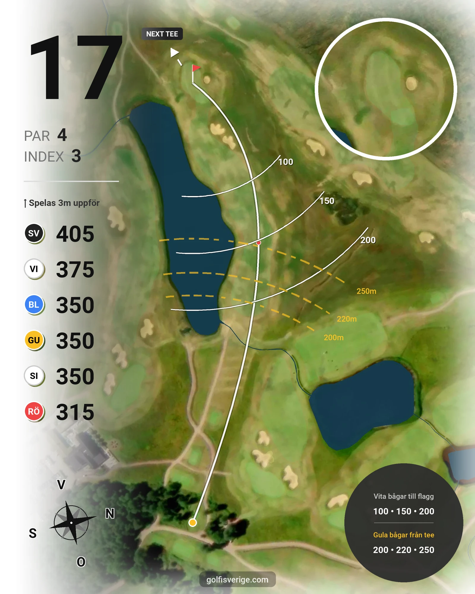 Banguide Vallda G&CC på Vallda Golf & Country Club - Hål 17 karta