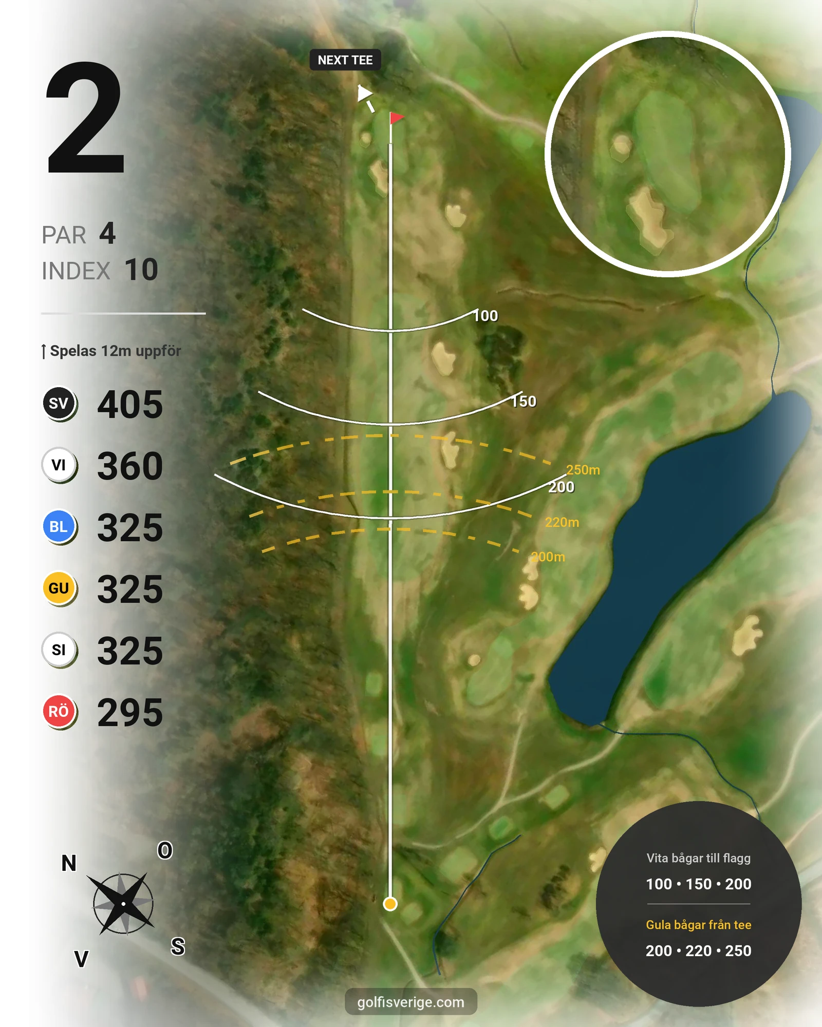 Banguide Vallda G&CC på Vallda Golf & Country Club - Hål 2 karta