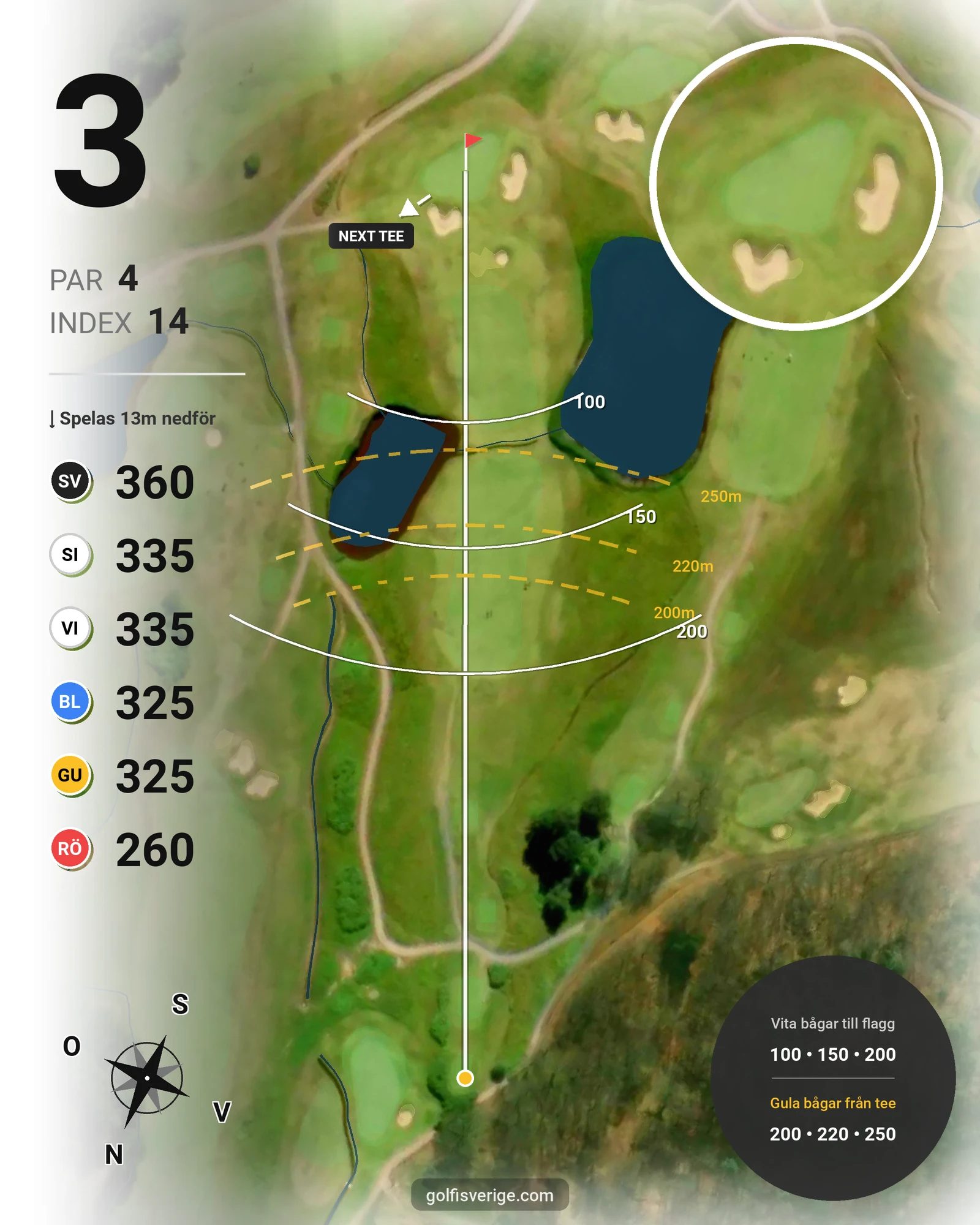 Banguide Vallda G&CC på Vallda Golf & Country Club - Hål 3 karta