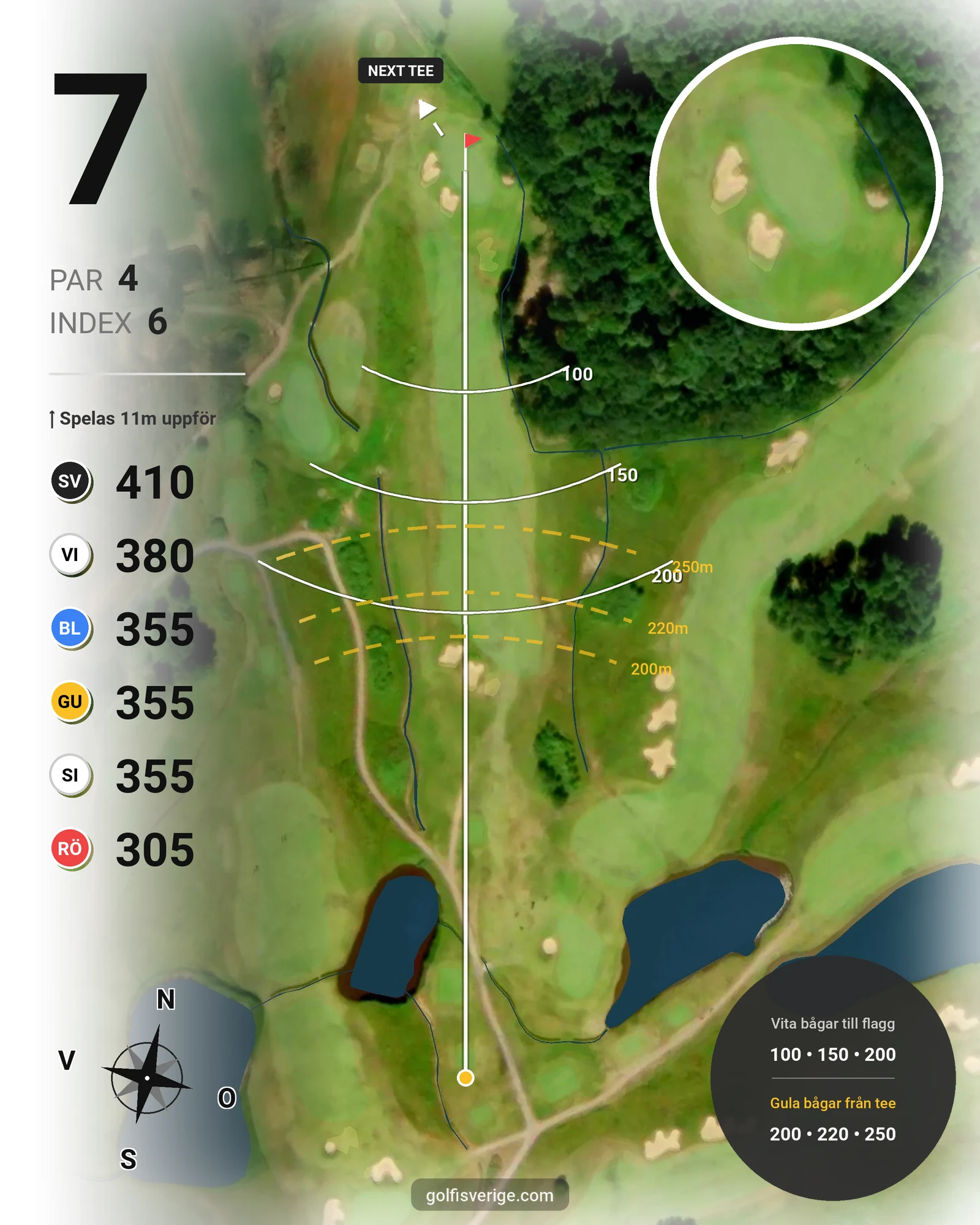 Banguide Vallda G&CC på Vallda Golf & Country Club - Hål 7 karta