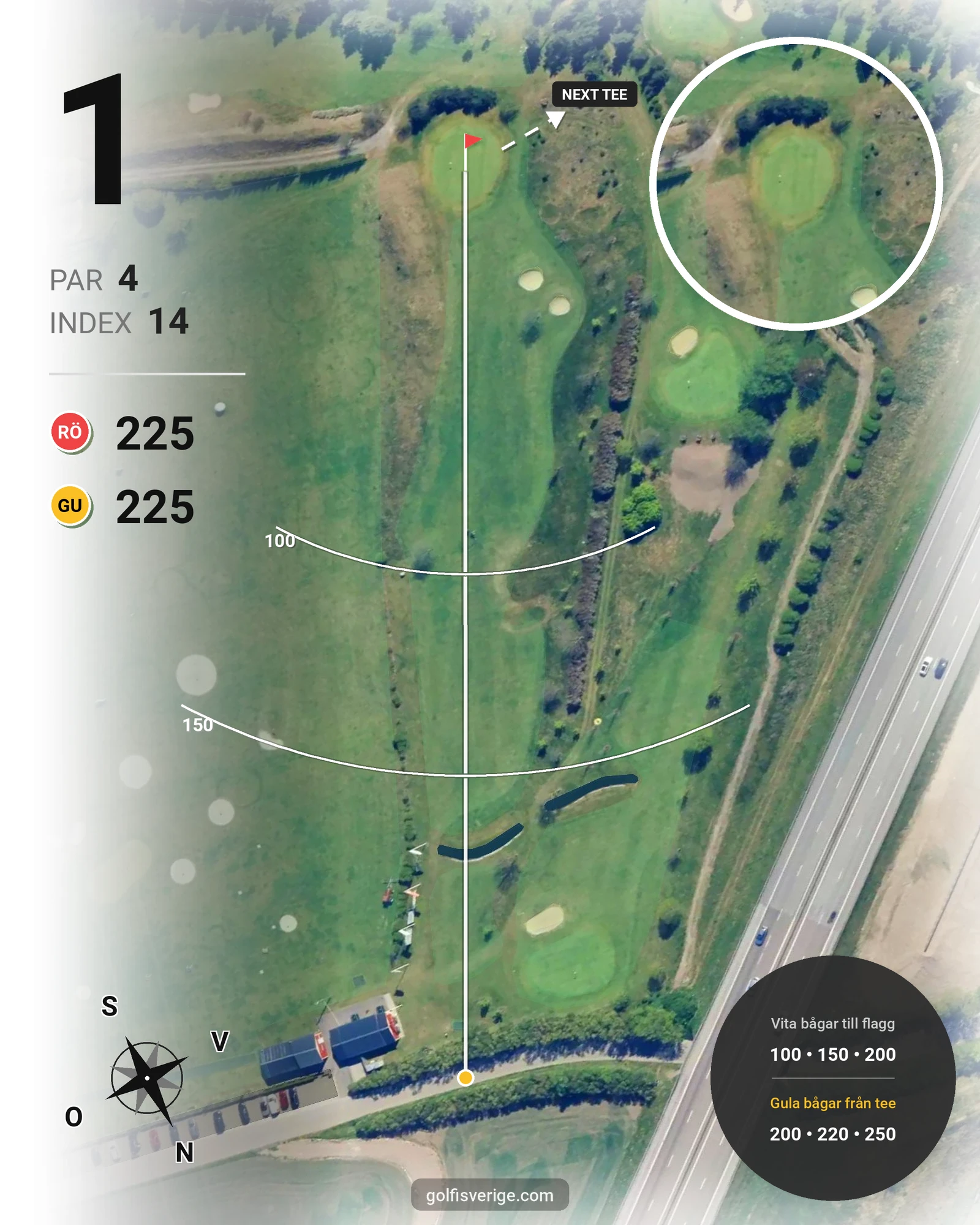 Banguide Vallgårdens Golfklubb på Vallgårdens Golfklubb Åkarp - Hål 1 karta