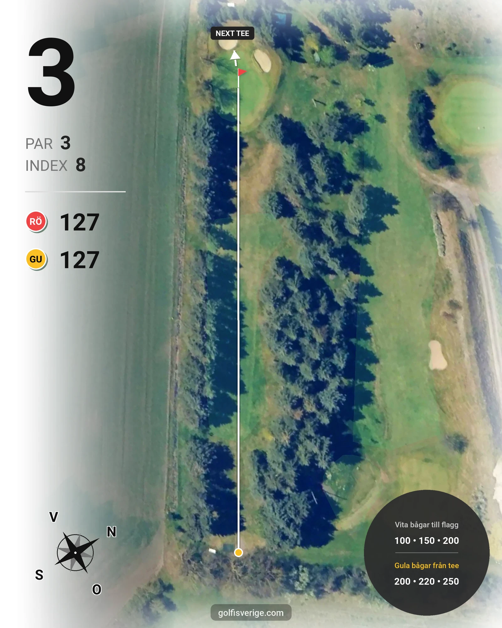 Banguide Vallgårdens Golfklubb på Vallgårdens Golfklubb Åkarp - Hål 3 karta