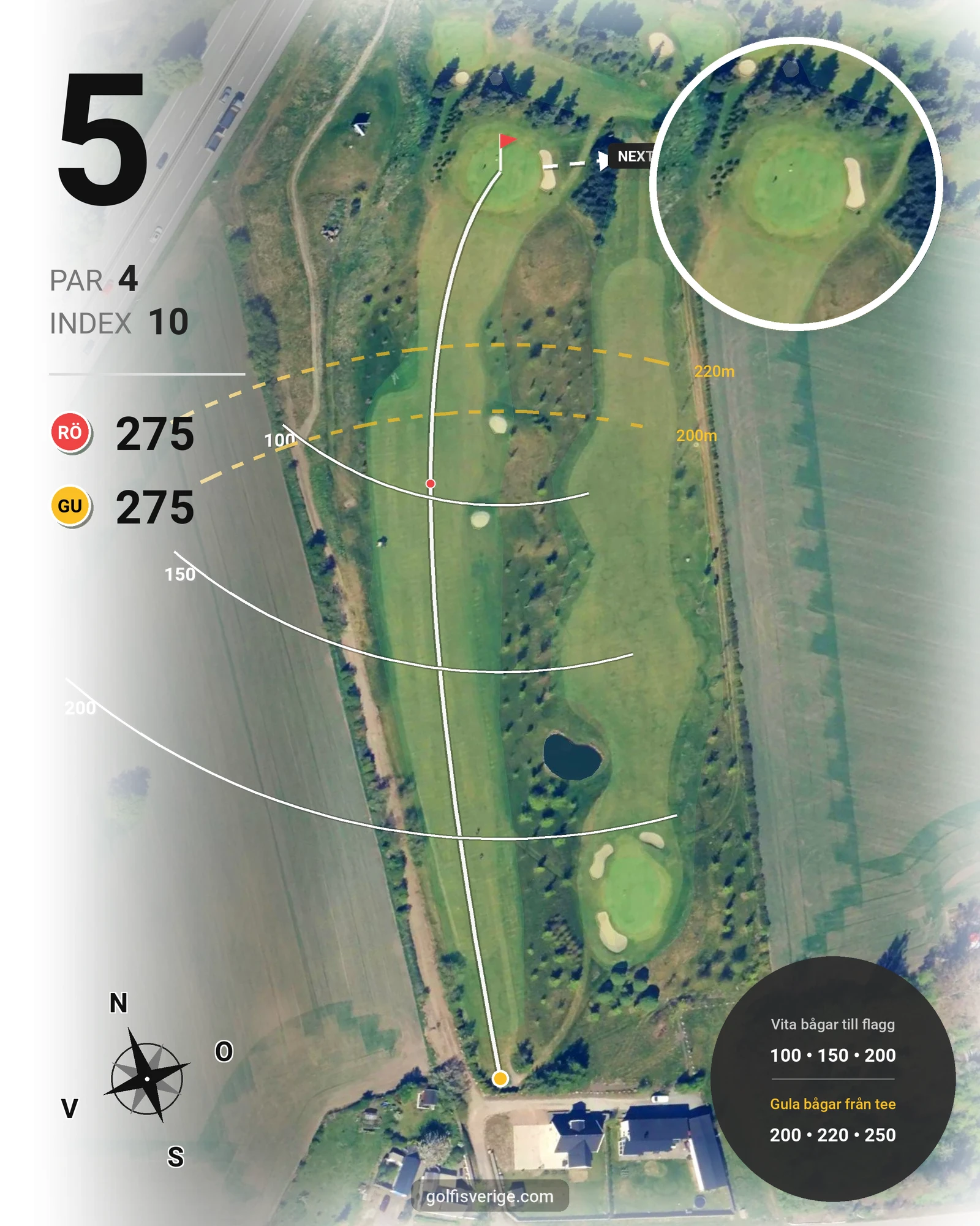 Banguide Vallgårdens Golfklubb på Vallgårdens Golfklubb Åkarp - Hål 5 karta