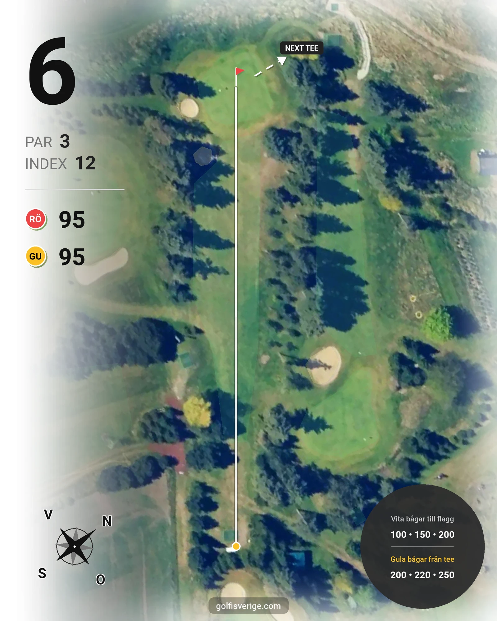 Banguide Vallgårdens Golfklubb på Vallgårdens Golfklubb Åkarp - Hål 6 karta