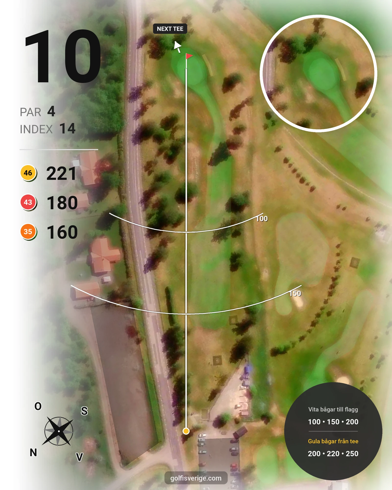 Banguide Vårdsbergs Golfbana på Vårdsbergs Golfklubb - Hål 10 karta