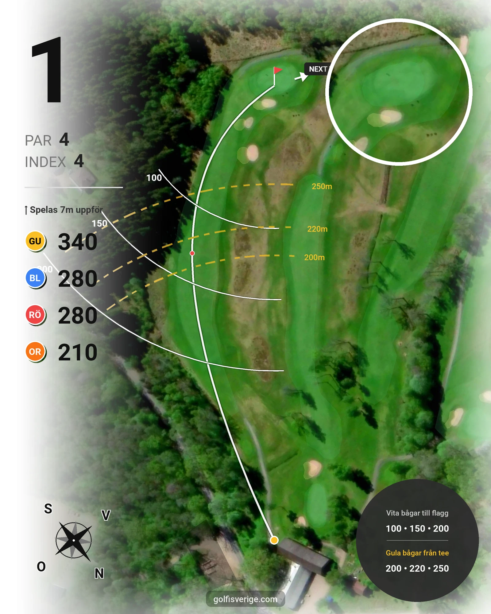 Banguide Vårgårda Golfklubb på Vårgårda Golfklubb - Hål 1 karta