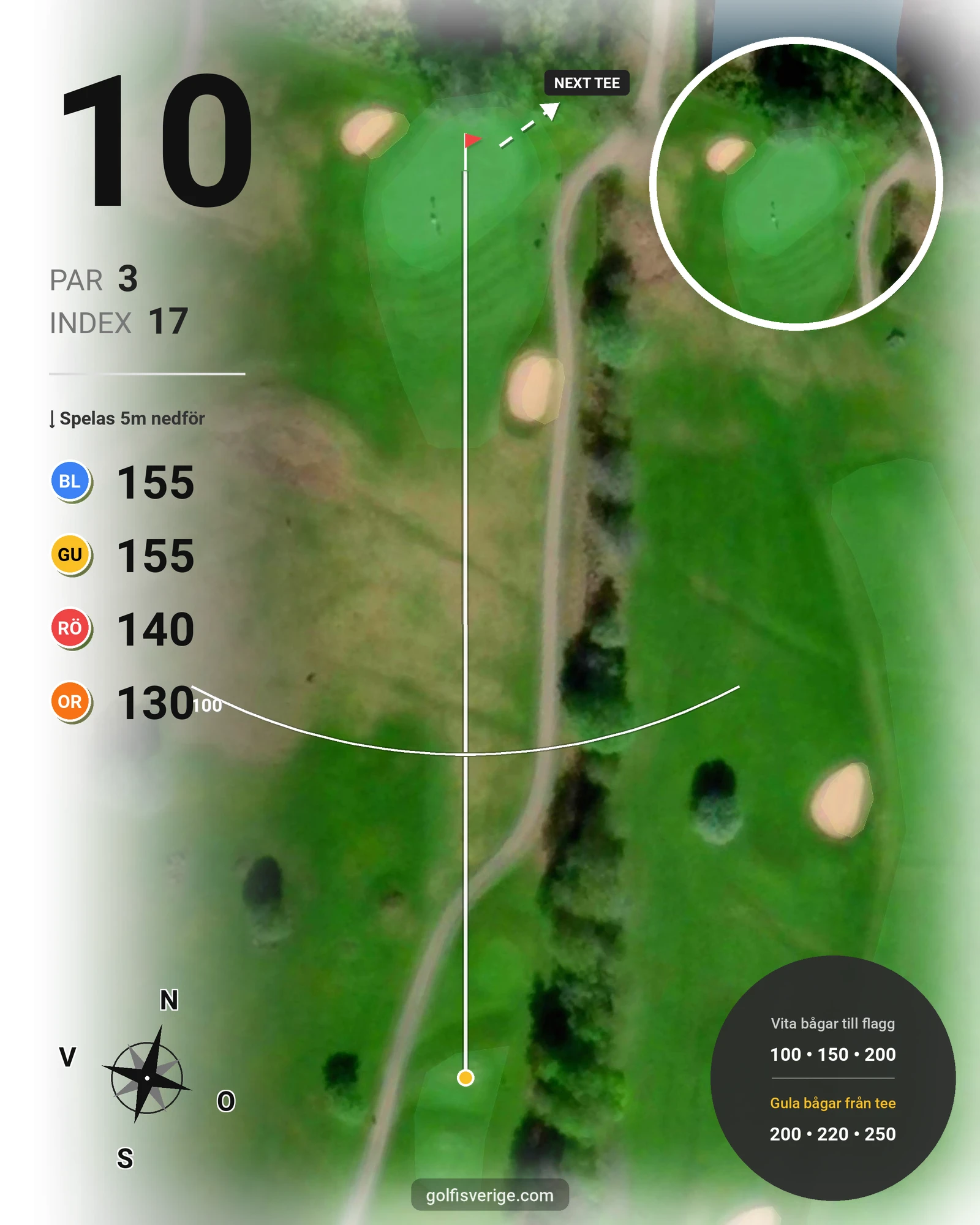Banguide Vårgårda Golfklubb på Vårgårda Golfklubb - Hål 10 karta