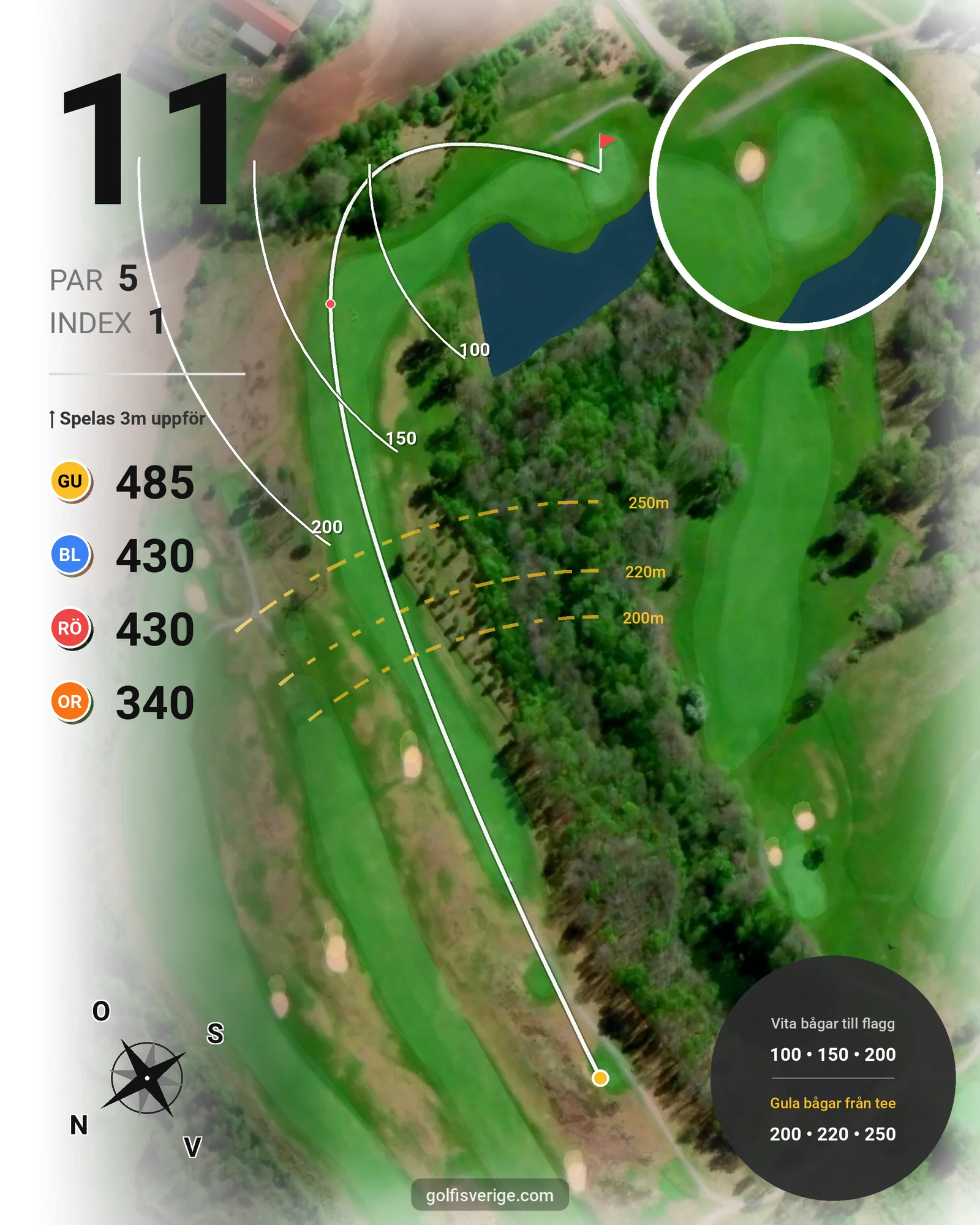 Banguide Vårgårda Golfklubb på Vårgårda Golfklubb - Hål 11 karta