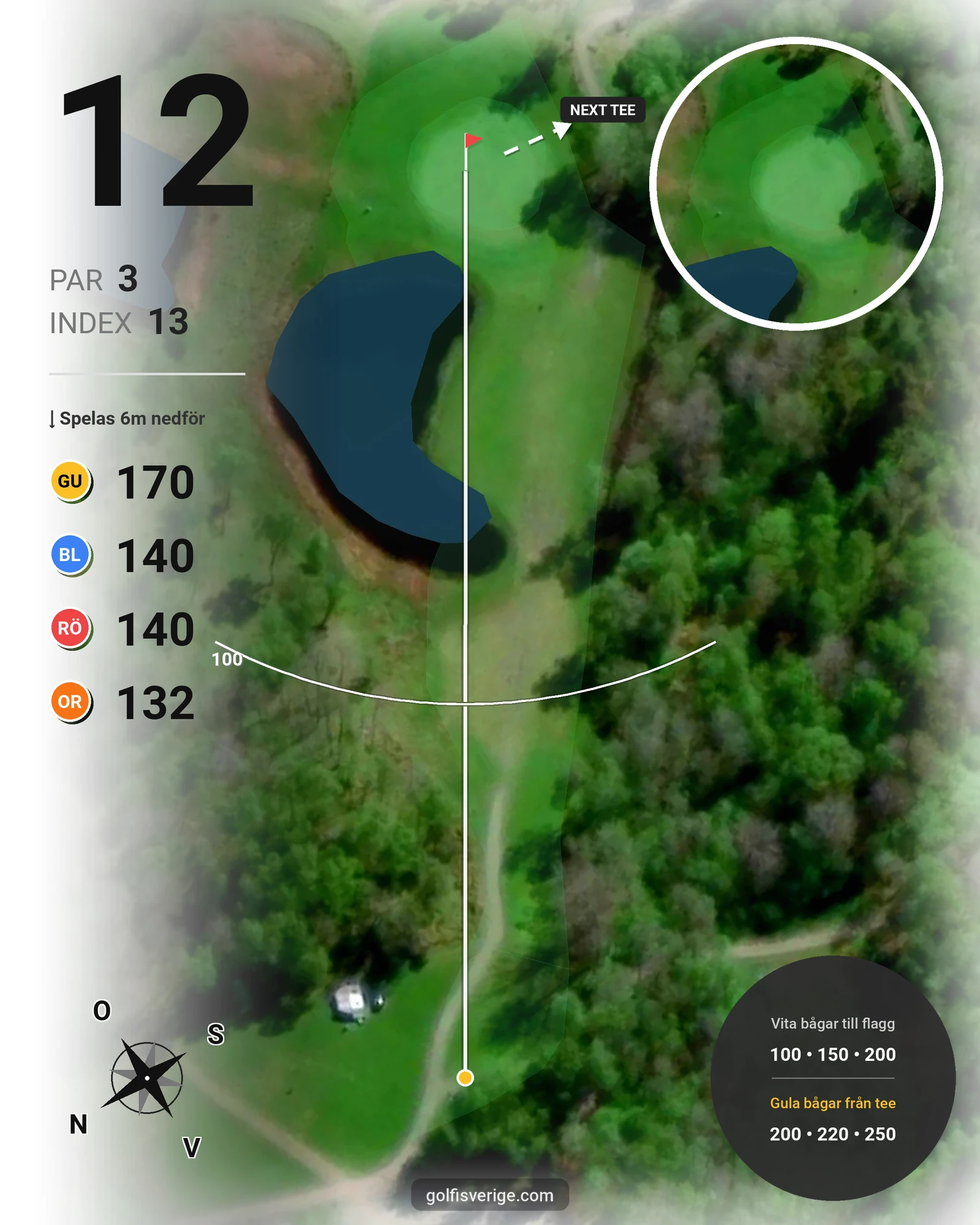 Banguide Vårgårda Golfklubb på Vårgårda Golfklubb - Hål 12 karta