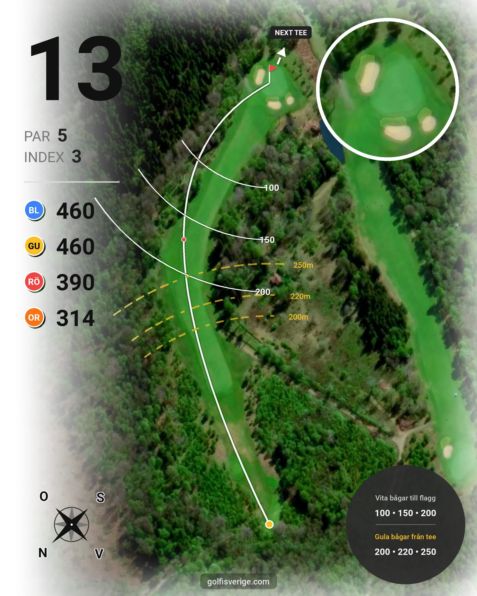 Banguide Vårgårda Golfklubb på Vårgårda Golfklubb - Hål 13 karta