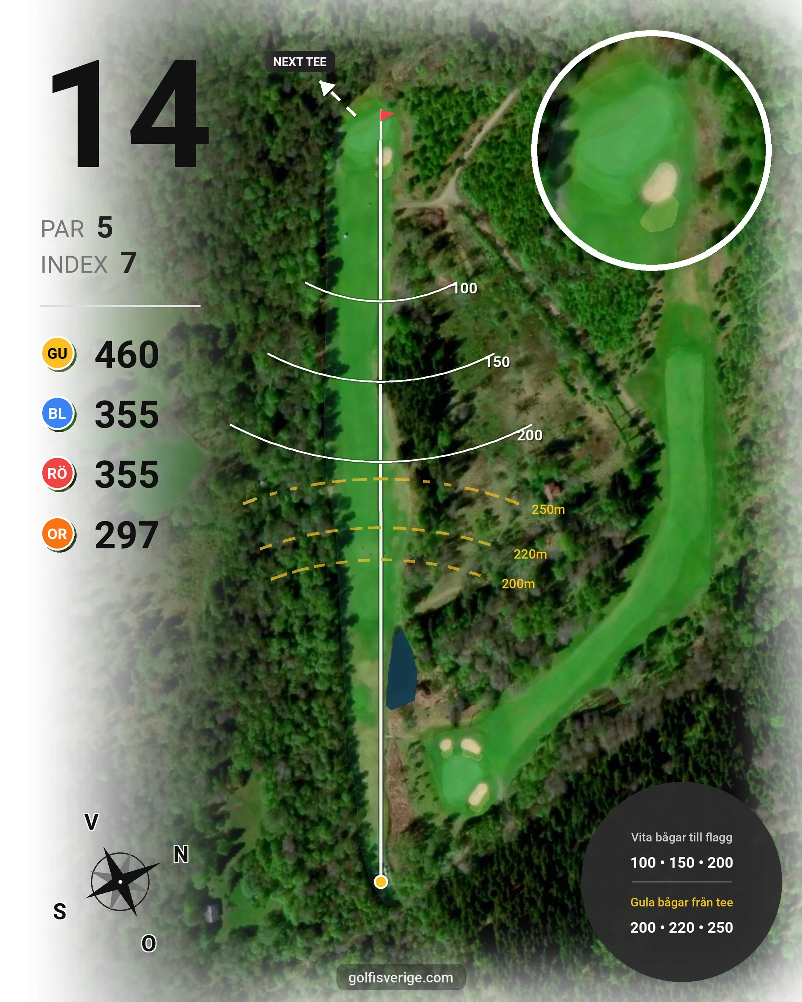Banguide Vårgårda Golfklubb på Vårgårda Golfklubb - Hål 14 karta