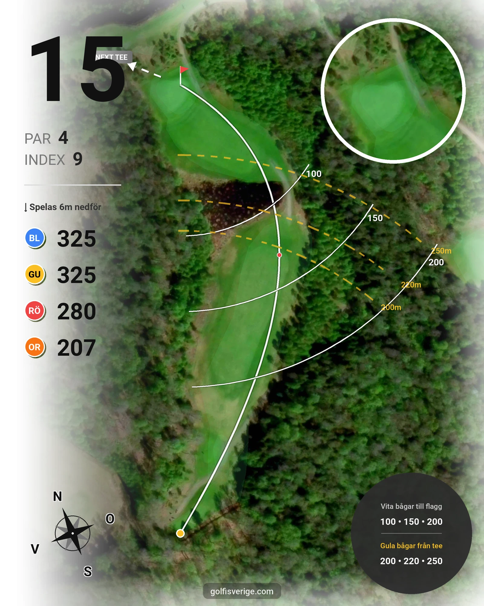 Banguide Vårgårda Golfklubb på Vårgårda Golfklubb - Hål 15 karta