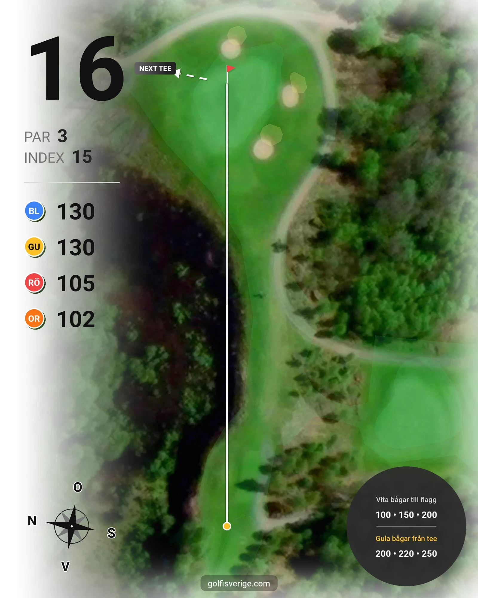 Banguide Vårgårda Golfklubb på Vårgårda Golfklubb - Hål 16 karta