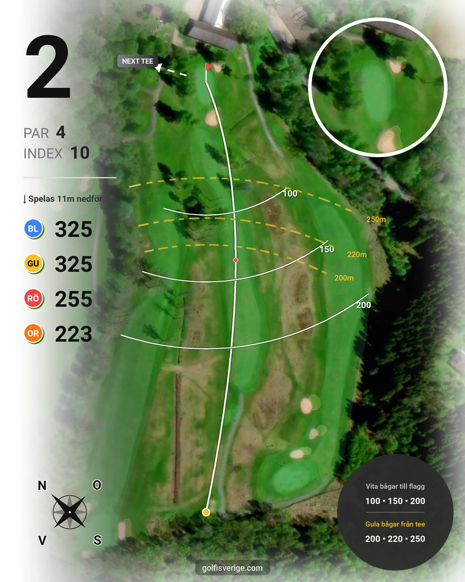 Banguide Vårgårda Golfklubb på Vårgårda Golfklubb - Hål 2 karta