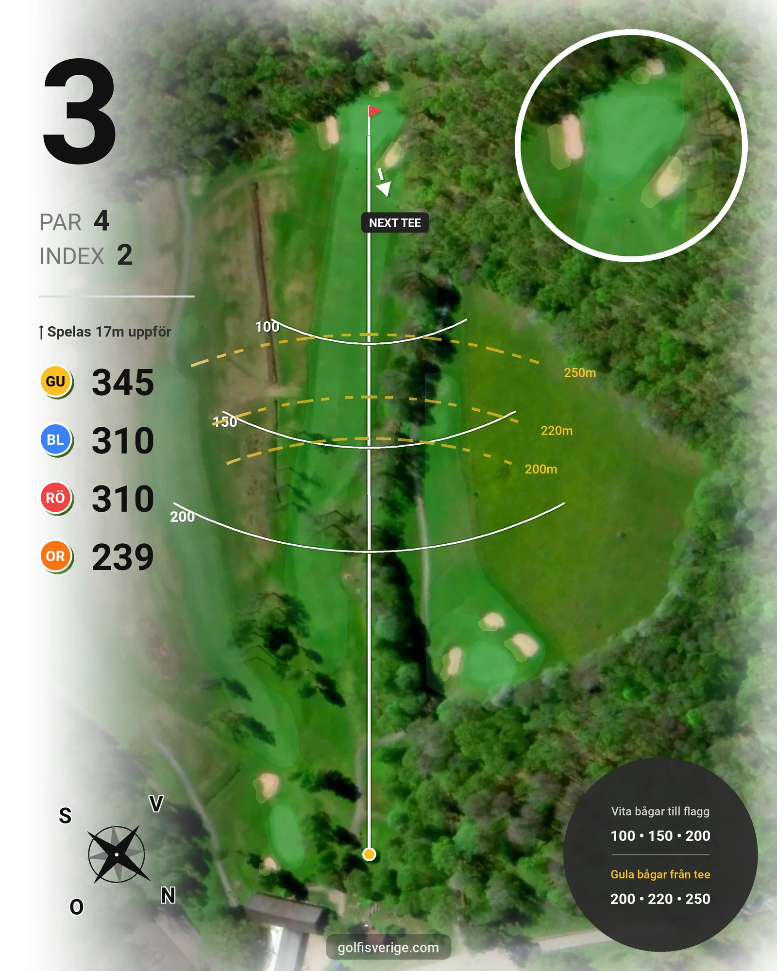 Banguide Vårgårda Golfklubb på Vårgårda Golfklubb - Hål 3 karta