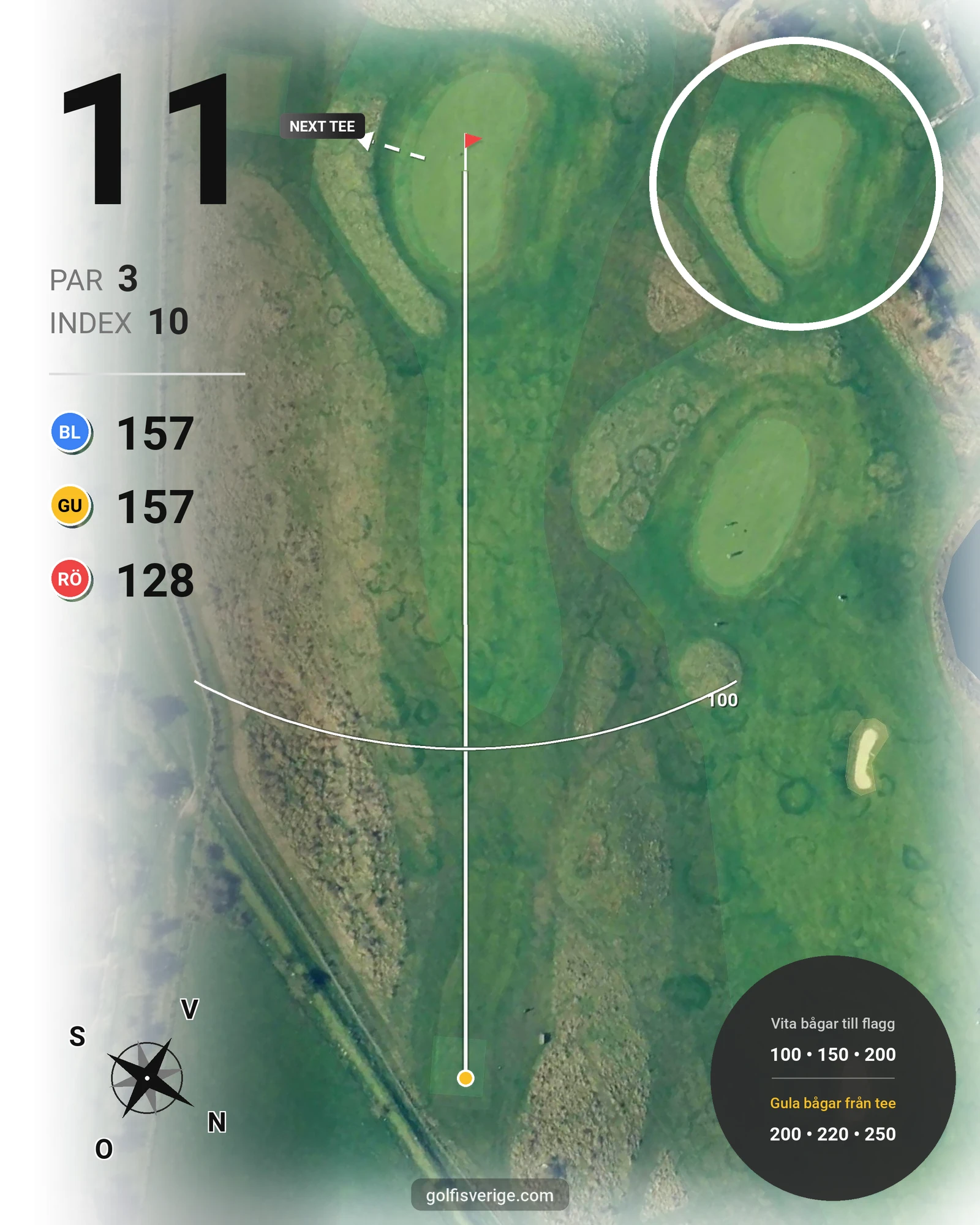 Banguide Värpinge Golfbana på Värpinge Golfklubb - Hål 11 karta