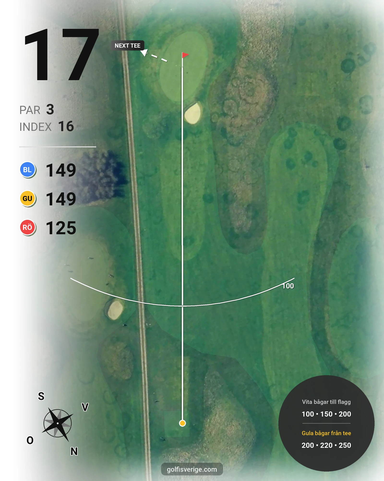Banguide Värpinge Golfbana på Värpinge Golfklubb - Hål 17 karta