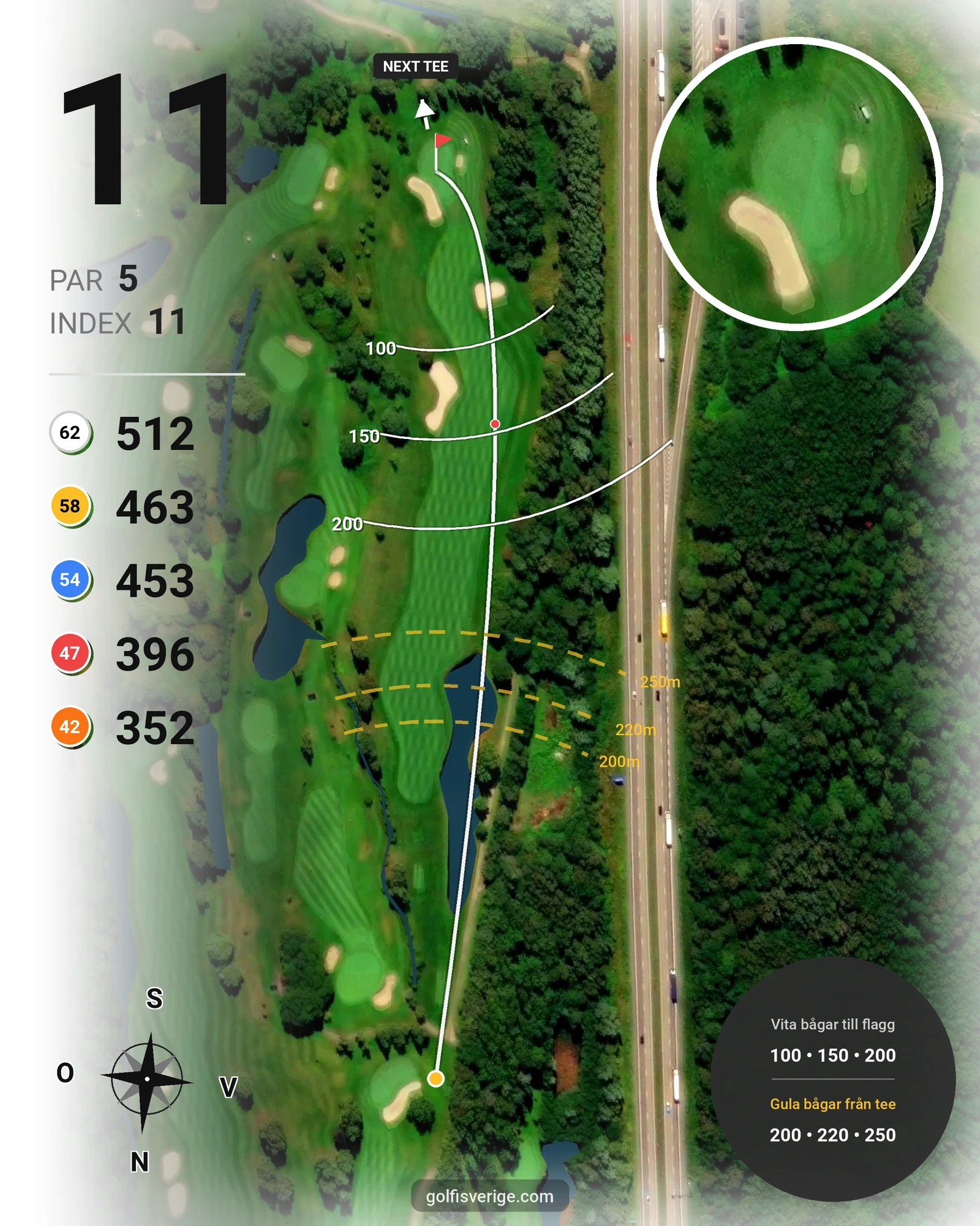 Banguide Classic Course på Vasatorps Golfklubb - Hål 11 karta