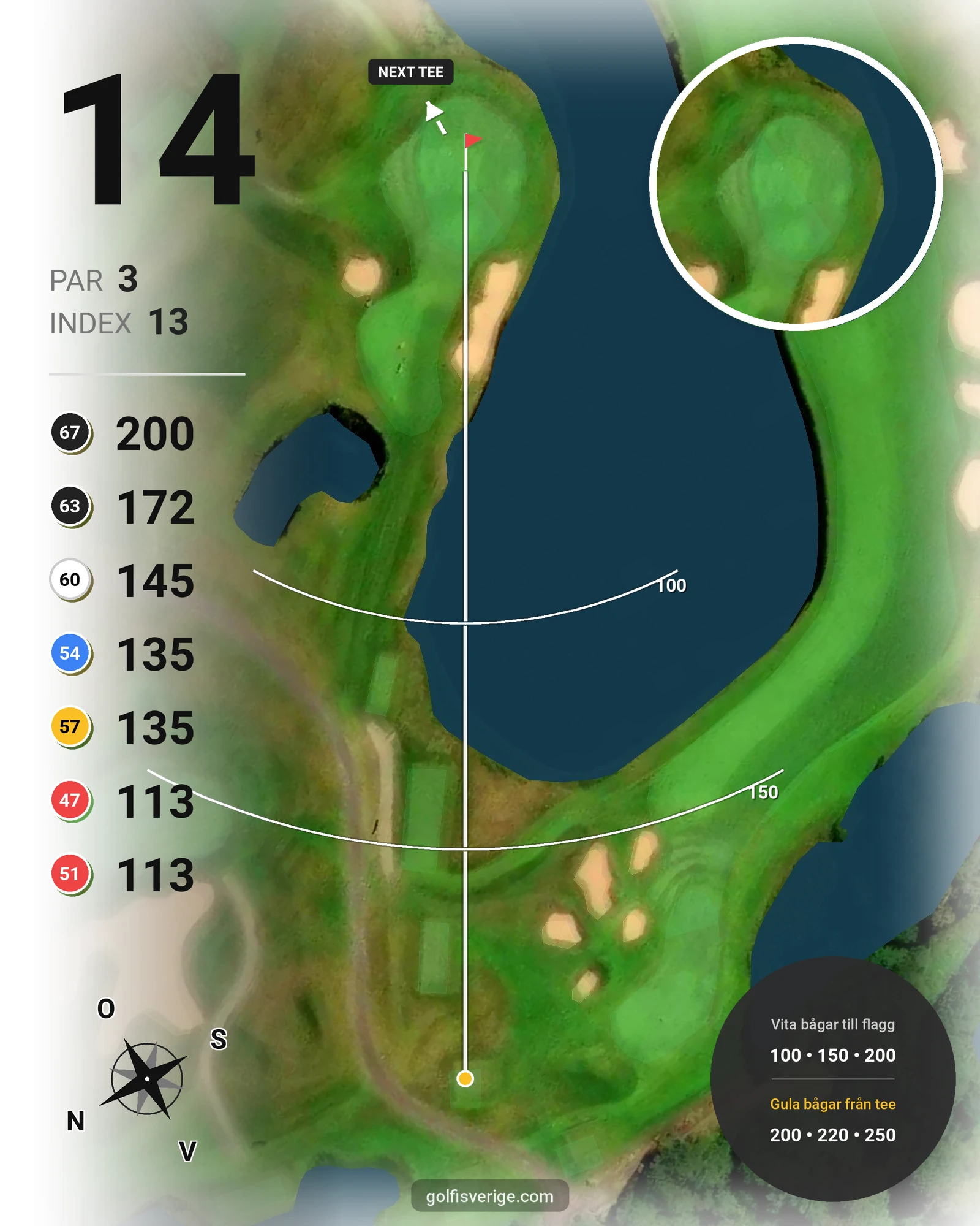 Banguide Tournament Course på Vasatorps Golfklubb - Hål 14 karta