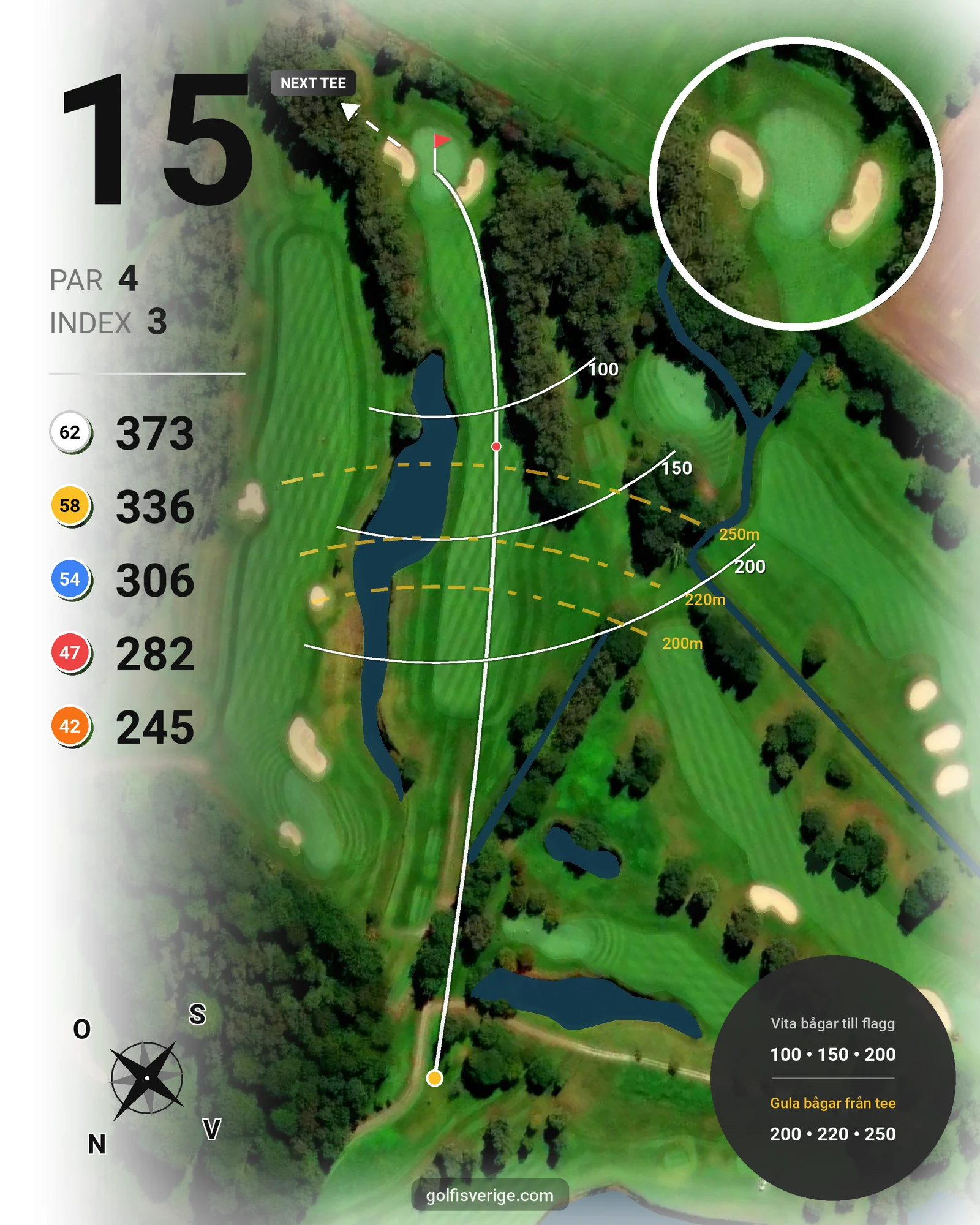 Banguide Classic Course på Vasatorps Golfklubb - Hål 15 karta
