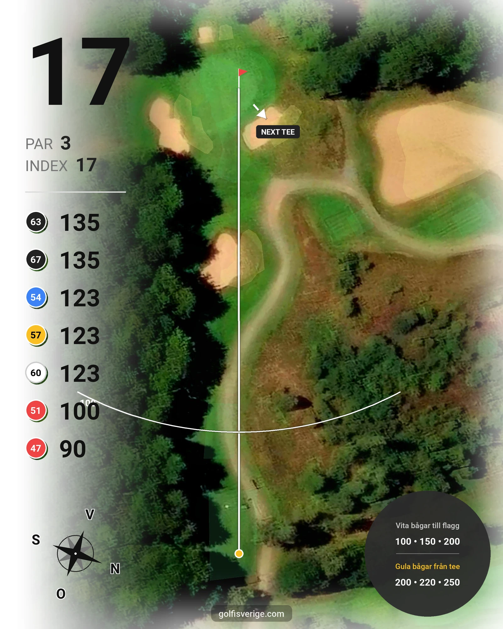 Banguide Tournament Course på Vasatorps Golfklubb - Hål 17 karta