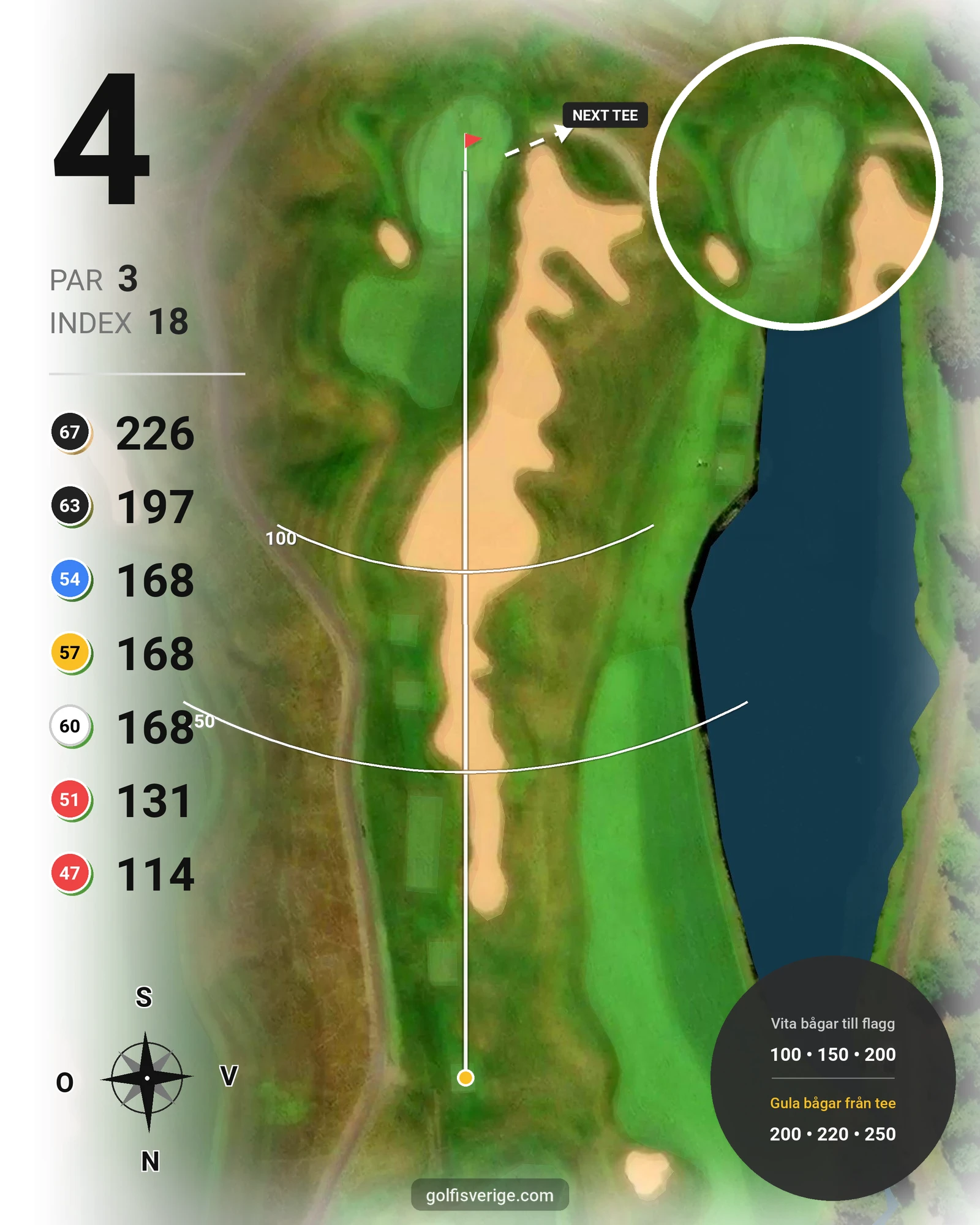 Banguide Tournament Course på Vasatorps Golfklubb - Hål 4 karta