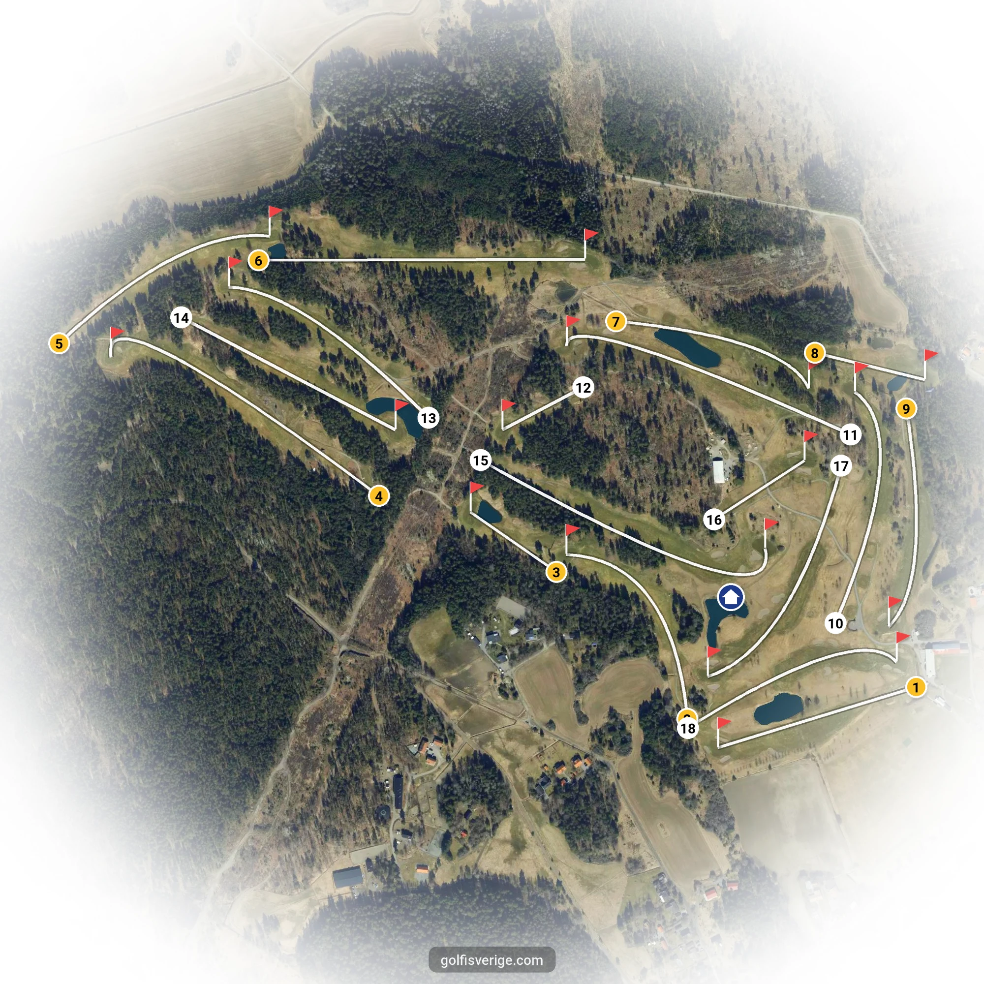 Banguide för Vassunda GK 18 hål på Vassunda Golfklubb