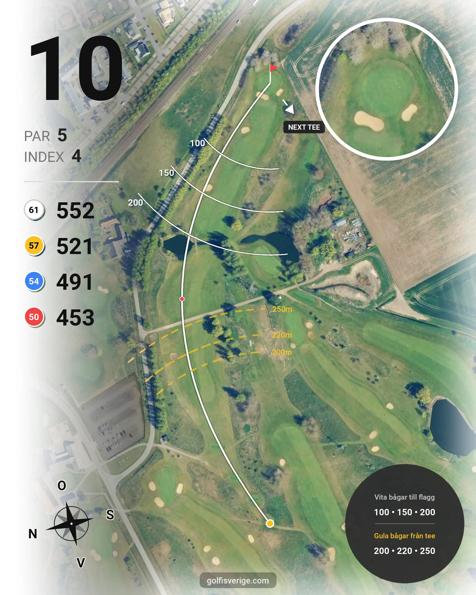 Banguide Vellinge GK på Vellinge Golfklubb - Hål 10 karta