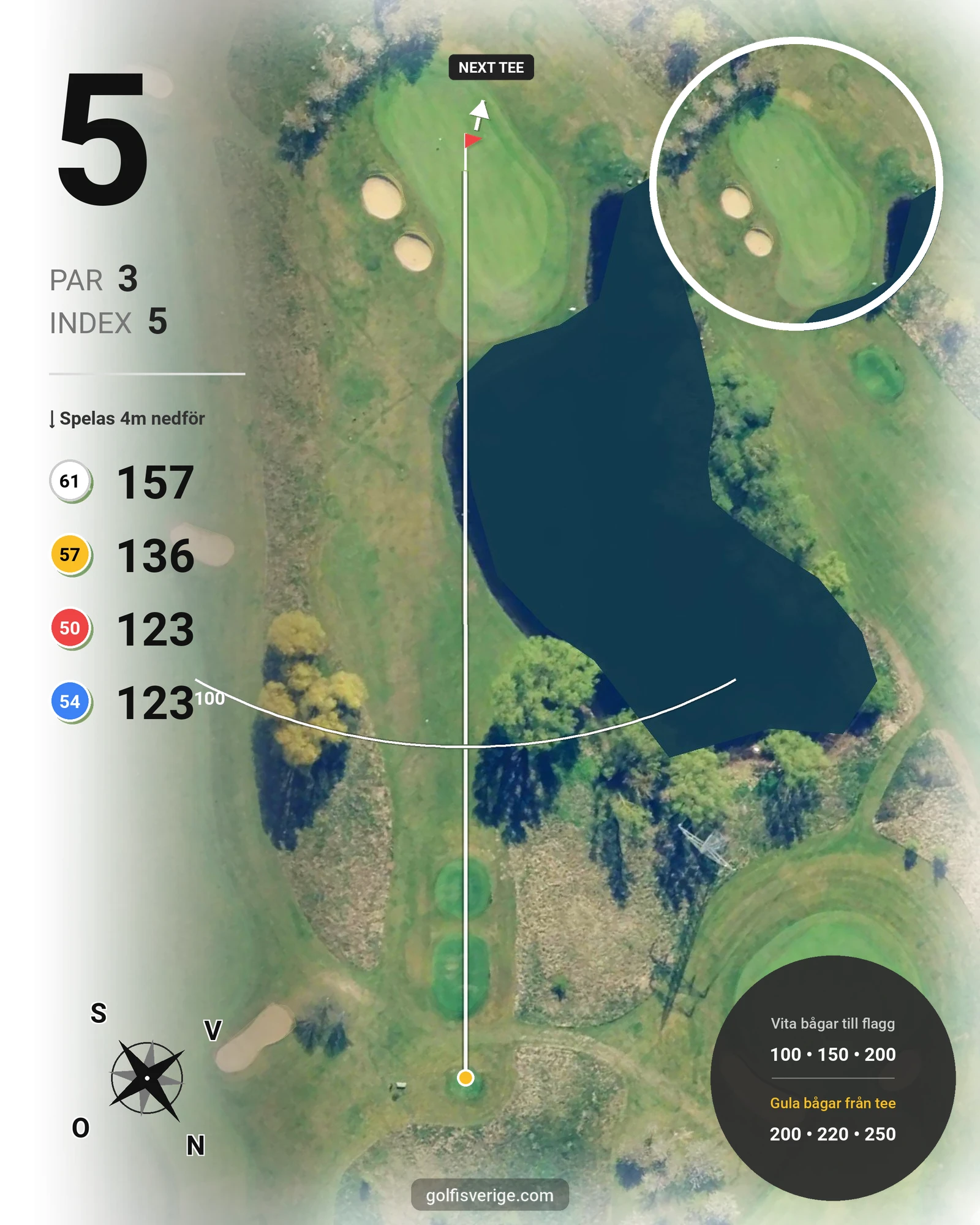 Banguide Vellinge GK på Vellinge Golfklubb - Hål 5 karta