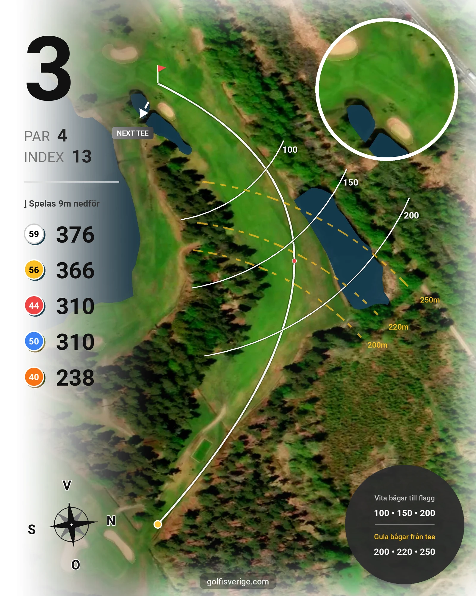 Banguide Vetlanda GK på Vetlanda Golfklubb - Hål 3 karta