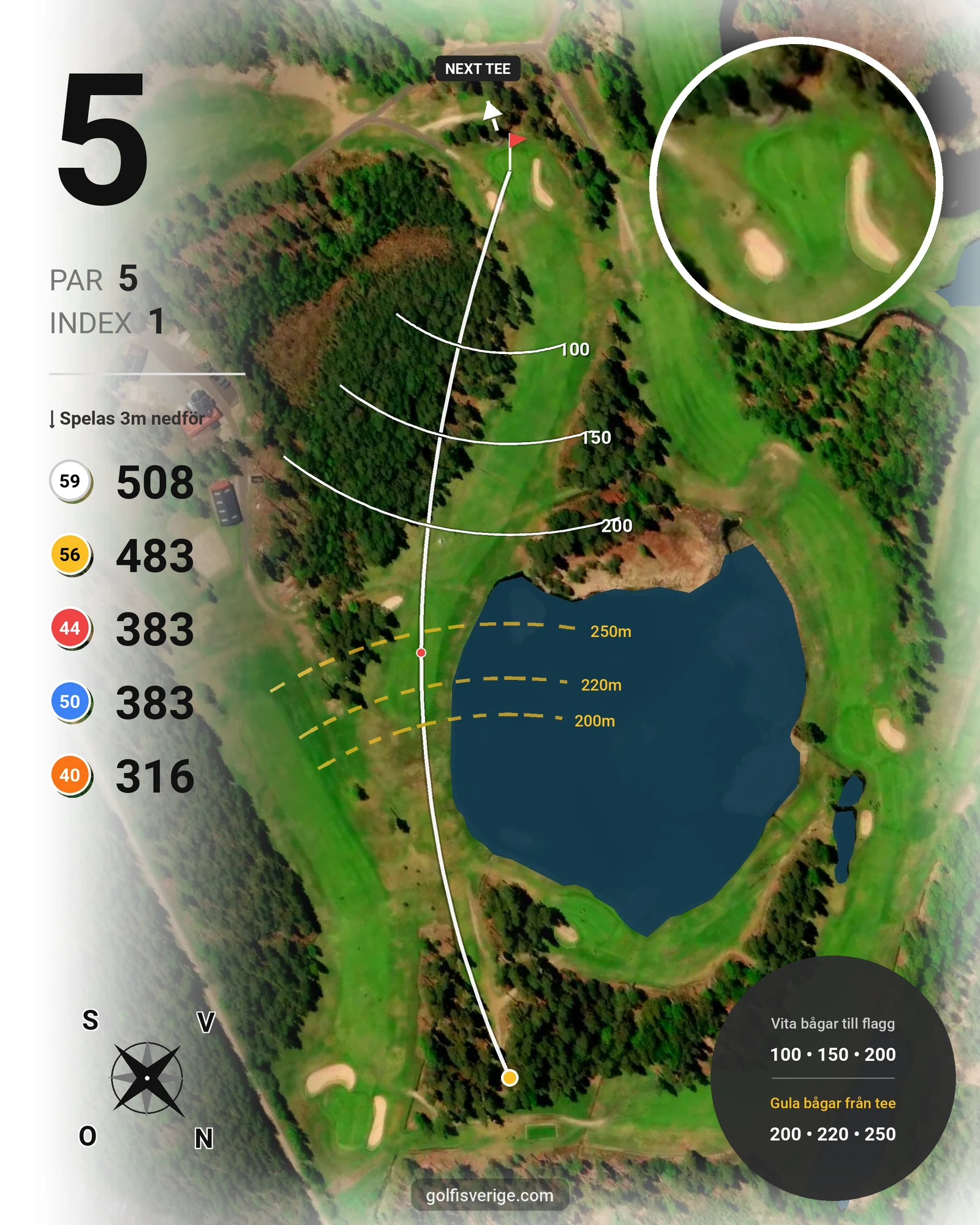 Banguide Vetlanda GK på Vetlanda Golfklubb - Hål 5 karta