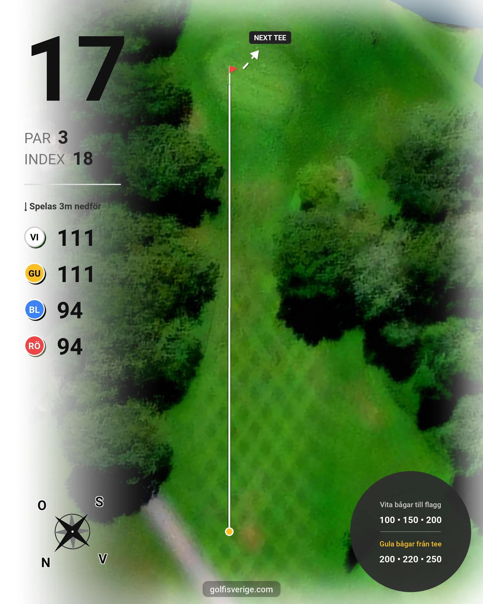 Banguide Villa Baro Golf Åtvidaberg hål 17 karta