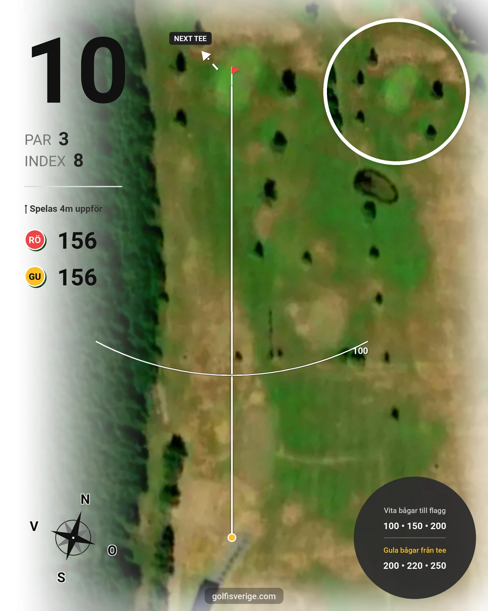 Banguide Vimmerby 9 hålsslingan på Vimmerby Golfklubb - Hål 10 karta