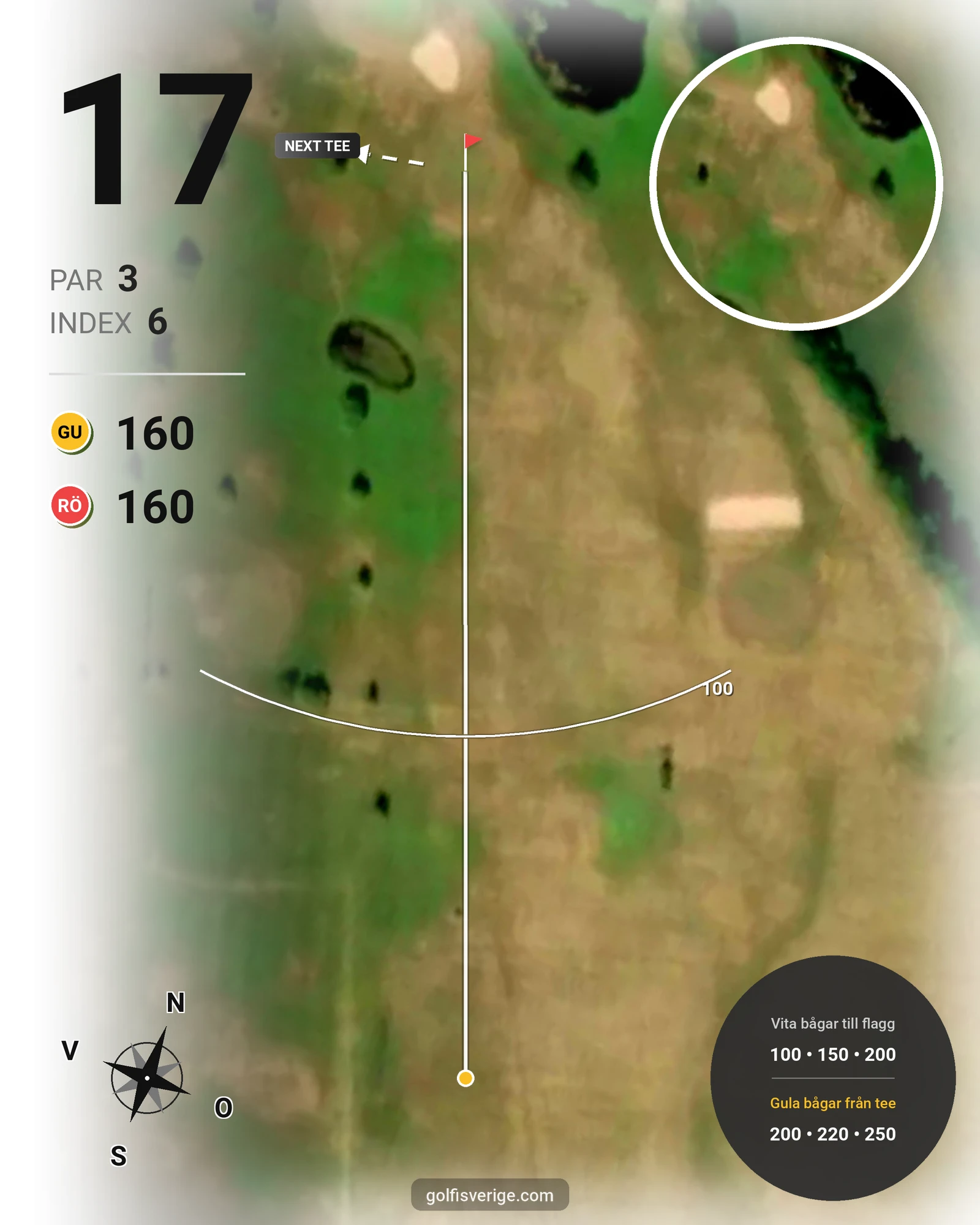 Banguide Vimmerby 9 hålsslingan på Vimmerby Golfklubb - Hål 17 karta