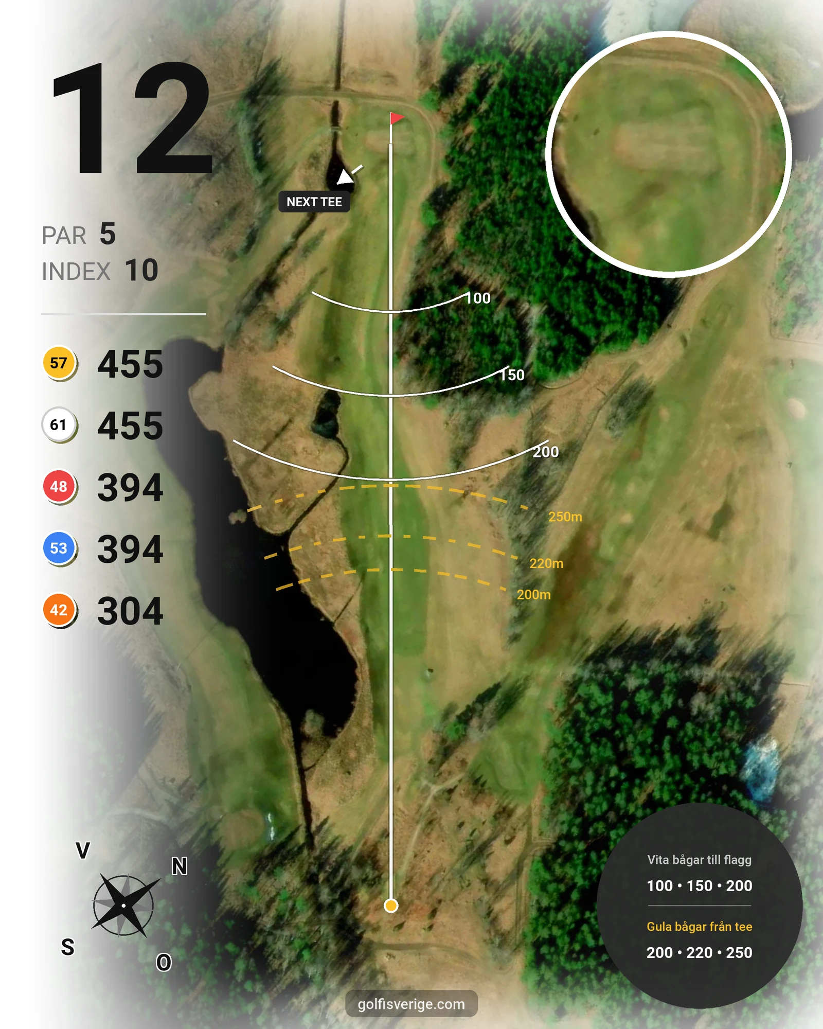 Banguide Vingåkers GK på Vingåkers Golfklubb - Hål 12 karta