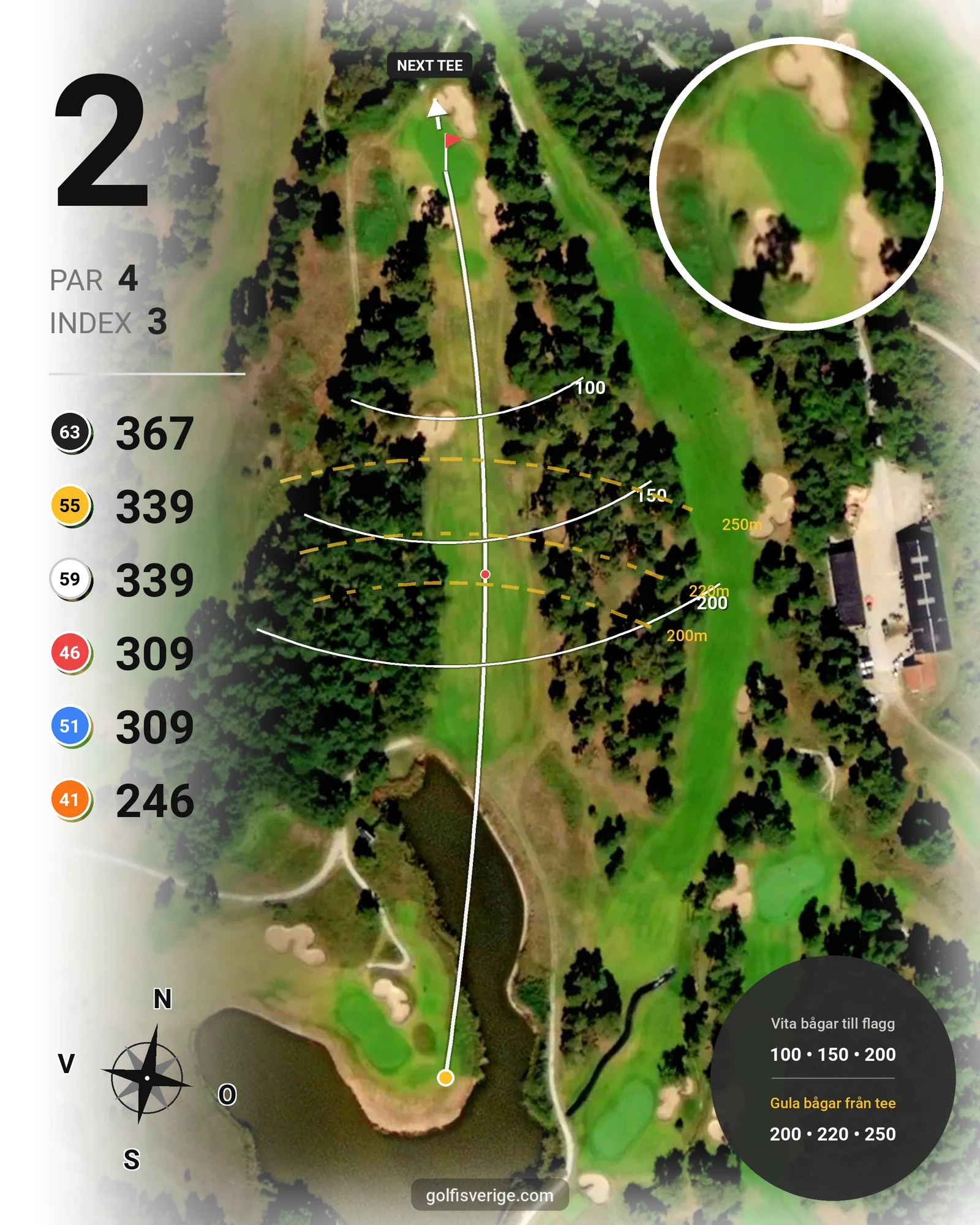 Banguide Hål 19-27 (9 hålsb) på Visby Golfklubb - Hål 2 karta