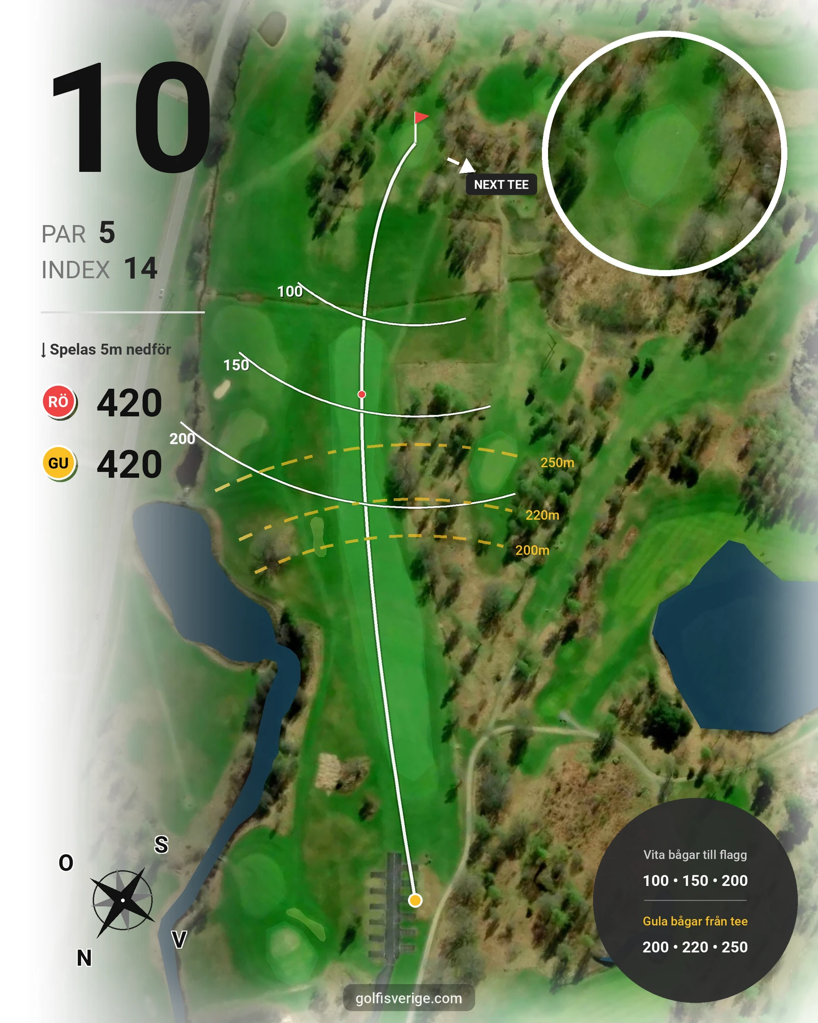 Banguide Pay and play på Vreta Kloster Golfklubb - Hål 10 karta