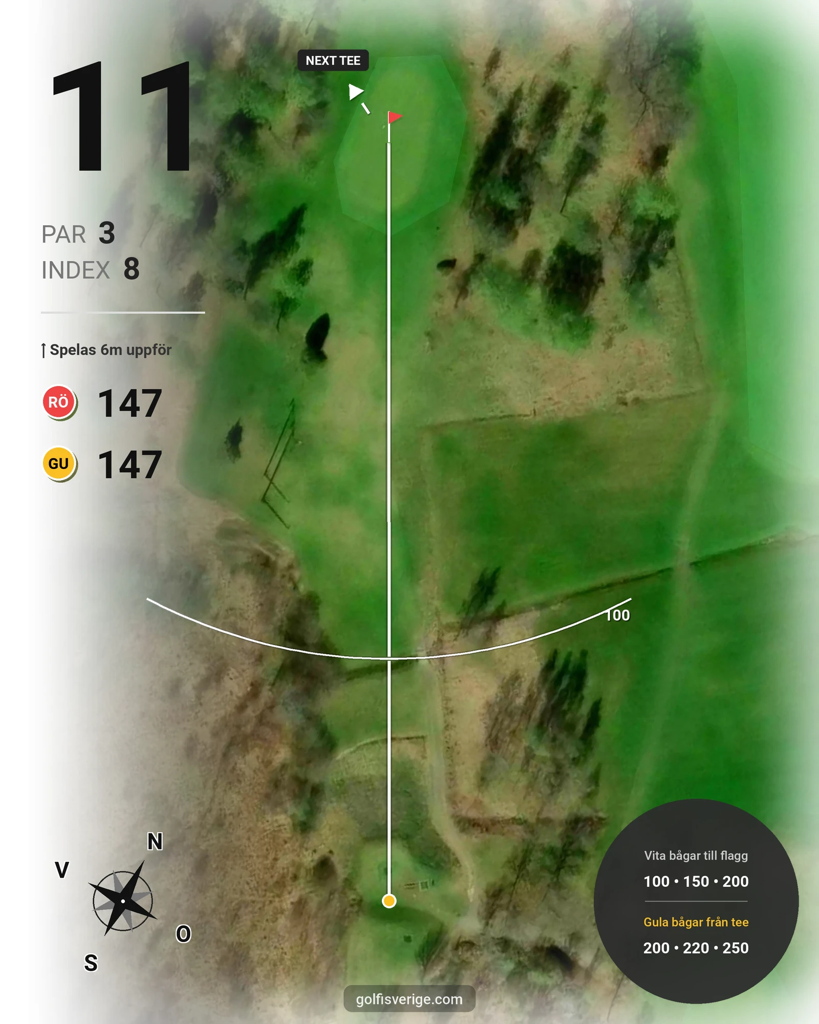 Banguide Pay and play på Vreta Kloster Golfklubb - Hål 11 karta
