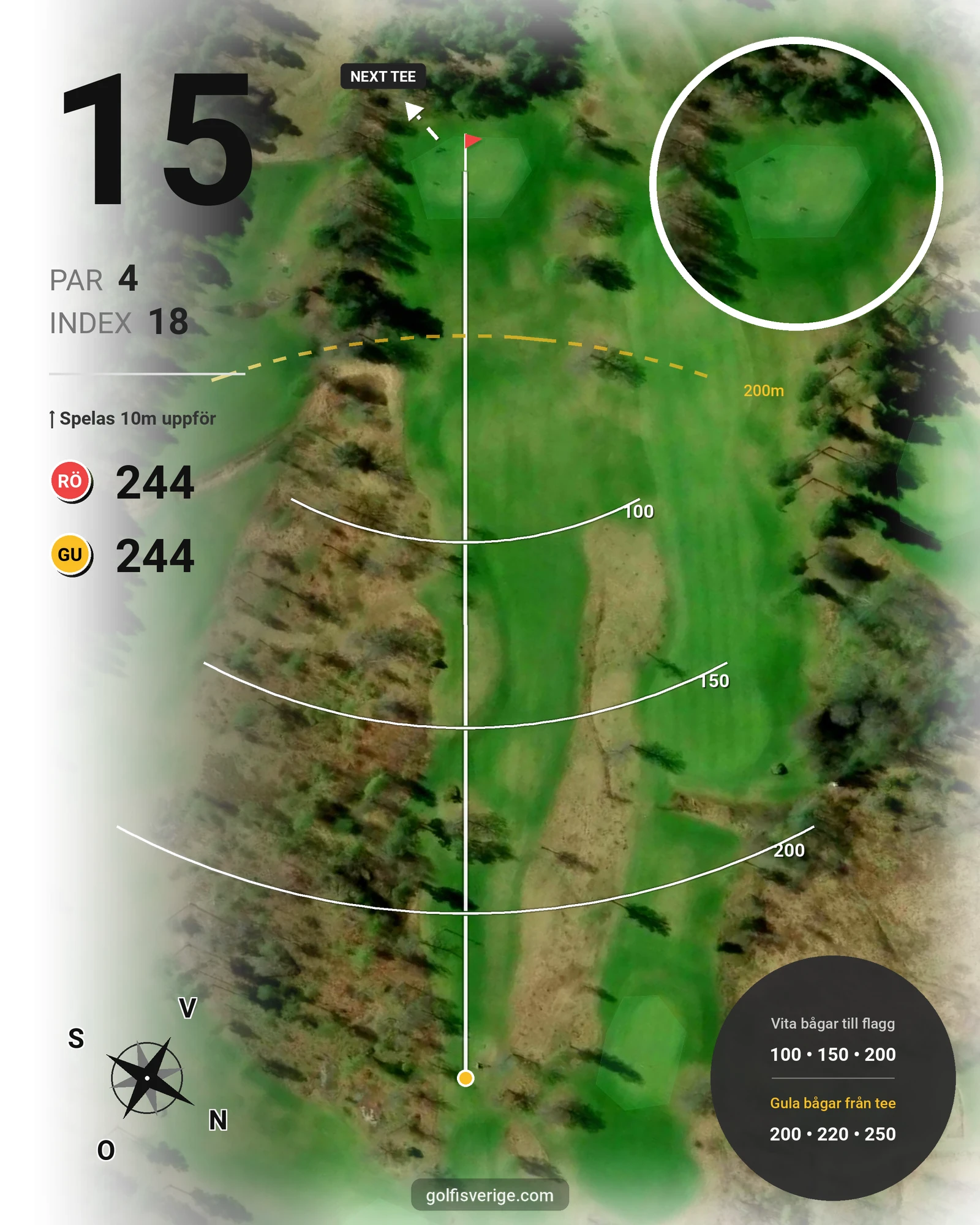 Banguide Pay and play på Vreta Kloster Golfklubb - Hål 15 karta