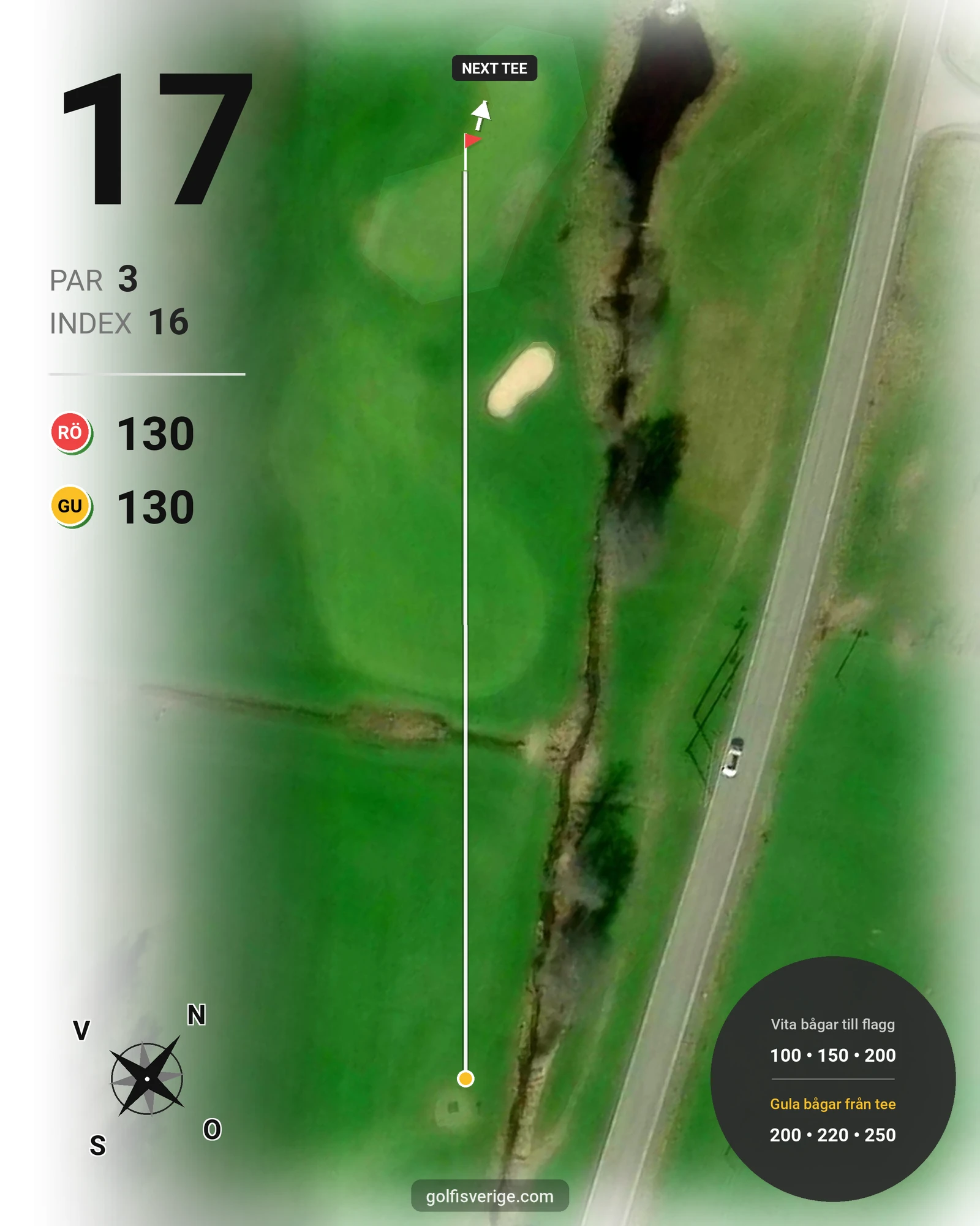 Banguide Pay and play på Vreta Kloster Golfklubb - Hål 17 karta
