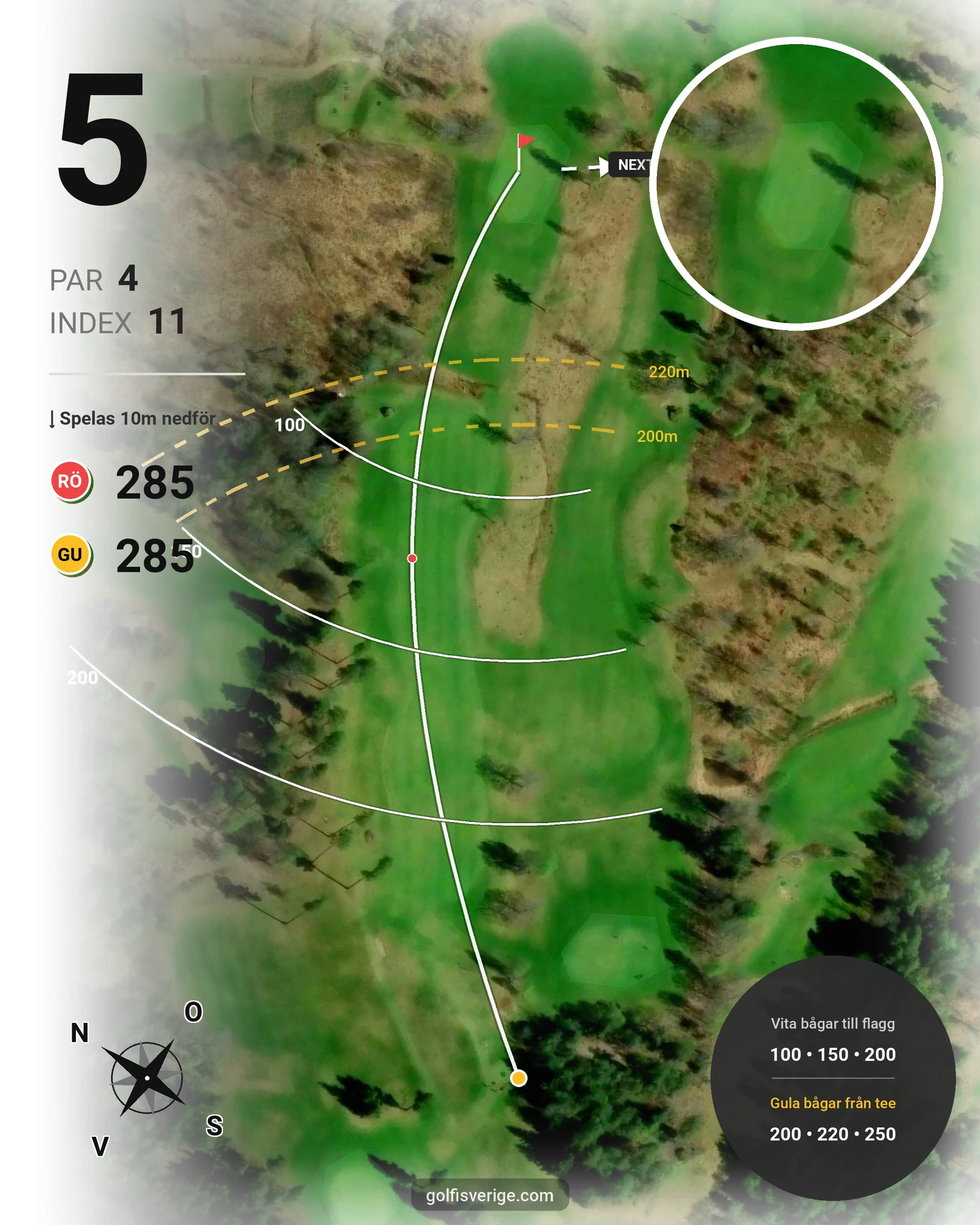 Banguide Pay and play på Vreta Kloster Golfklubb - Hål 5 karta