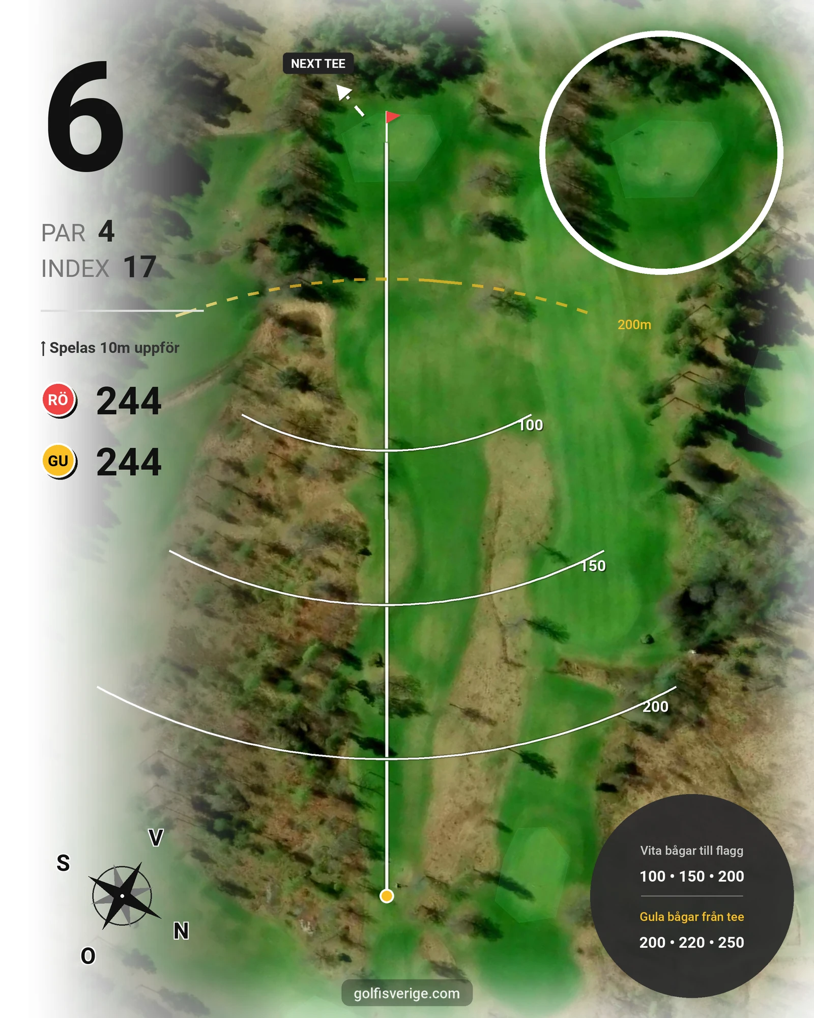 Banguide Pay and play på Vreta Kloster Golfklubb - Hål 6 karta