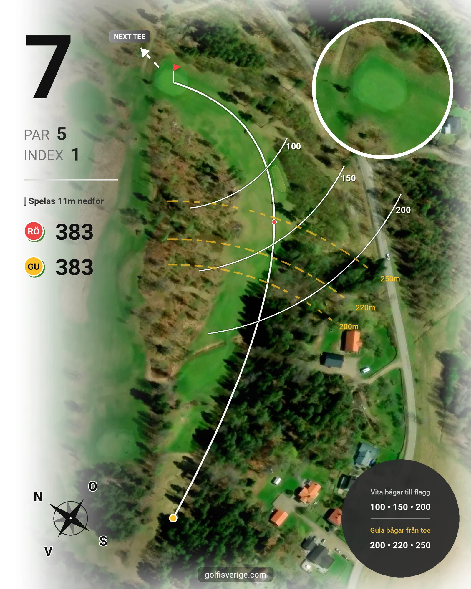 Banguide Pay and play på Vreta Kloster Golfklubb - Hål 7 karta