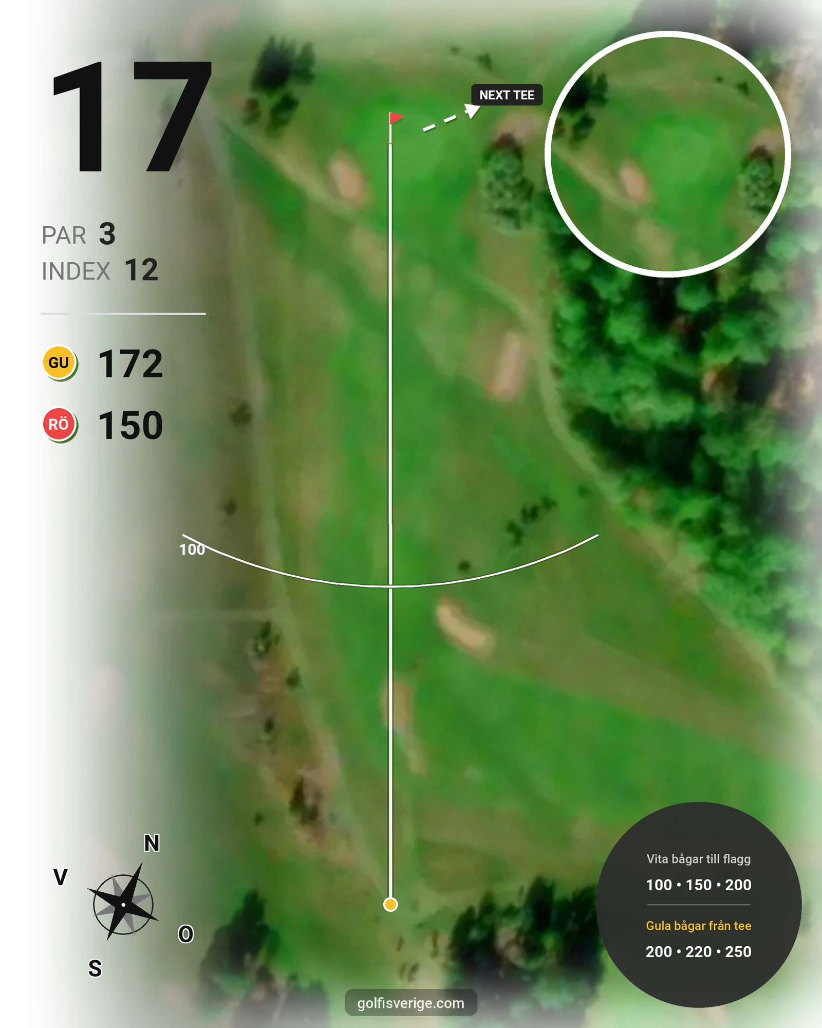 Banguide Waldemarsviks Golfbana hål 17 karta