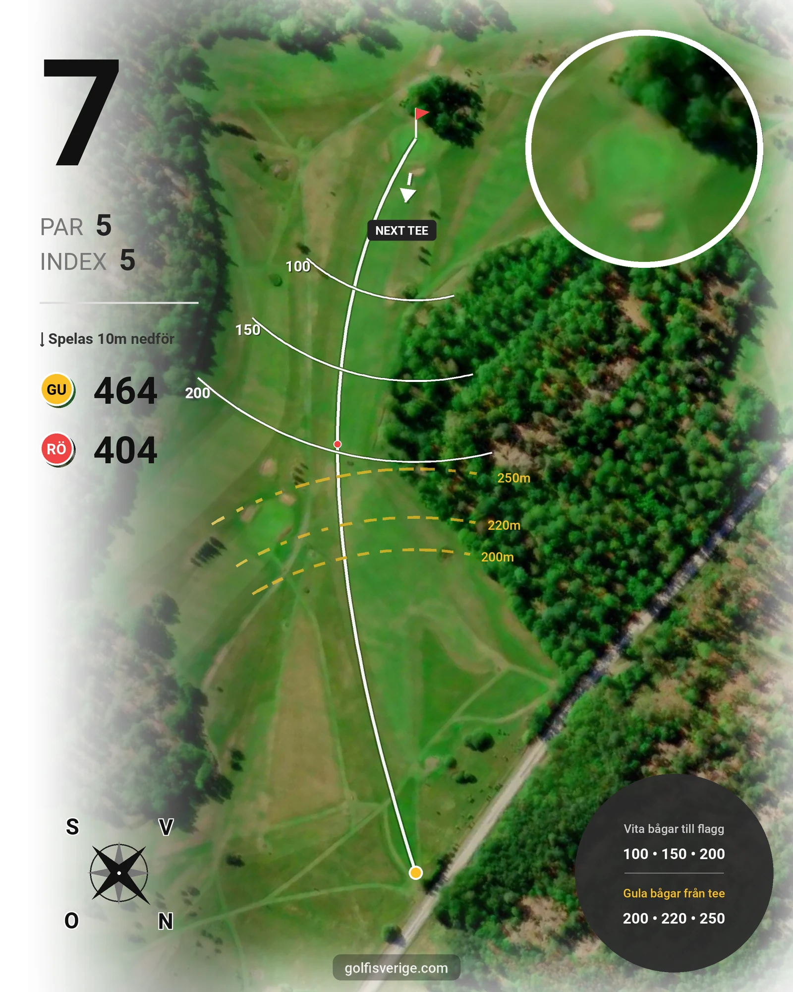 Banguide Waldemarsviks Golfbana hål 7 karta