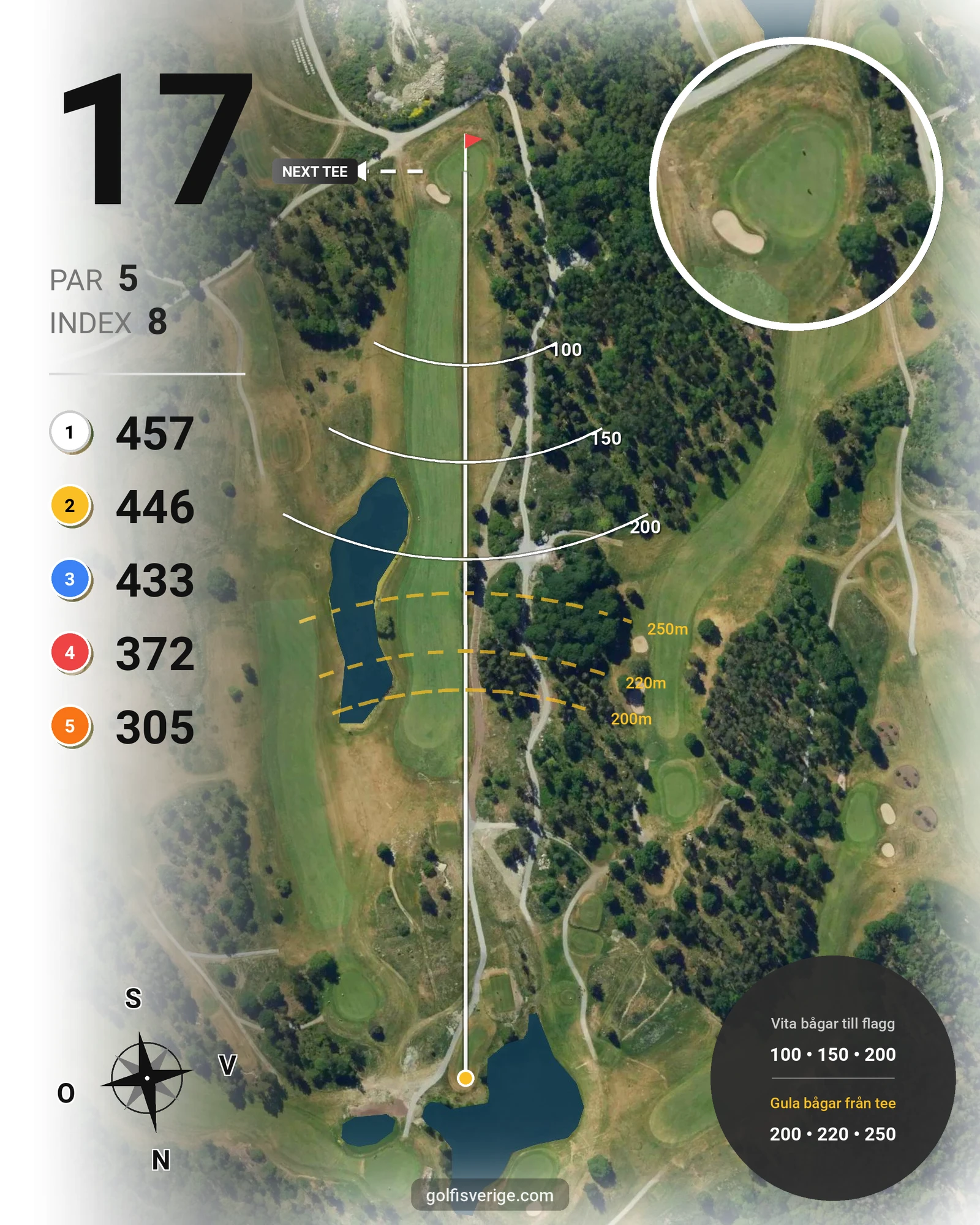 Banguide Nibblebanan på Wäsby Golfklubb - Hål 17 karta
